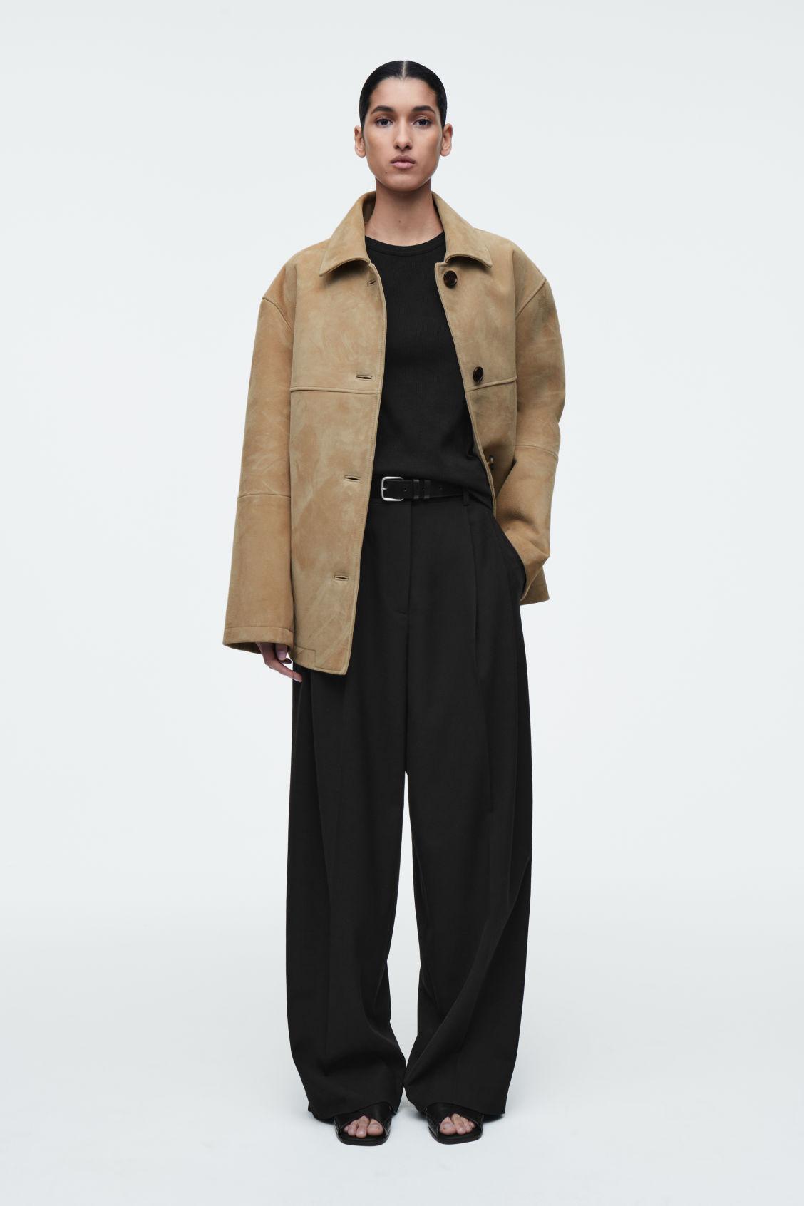 COLLARED SUEDE JACKET Product Image