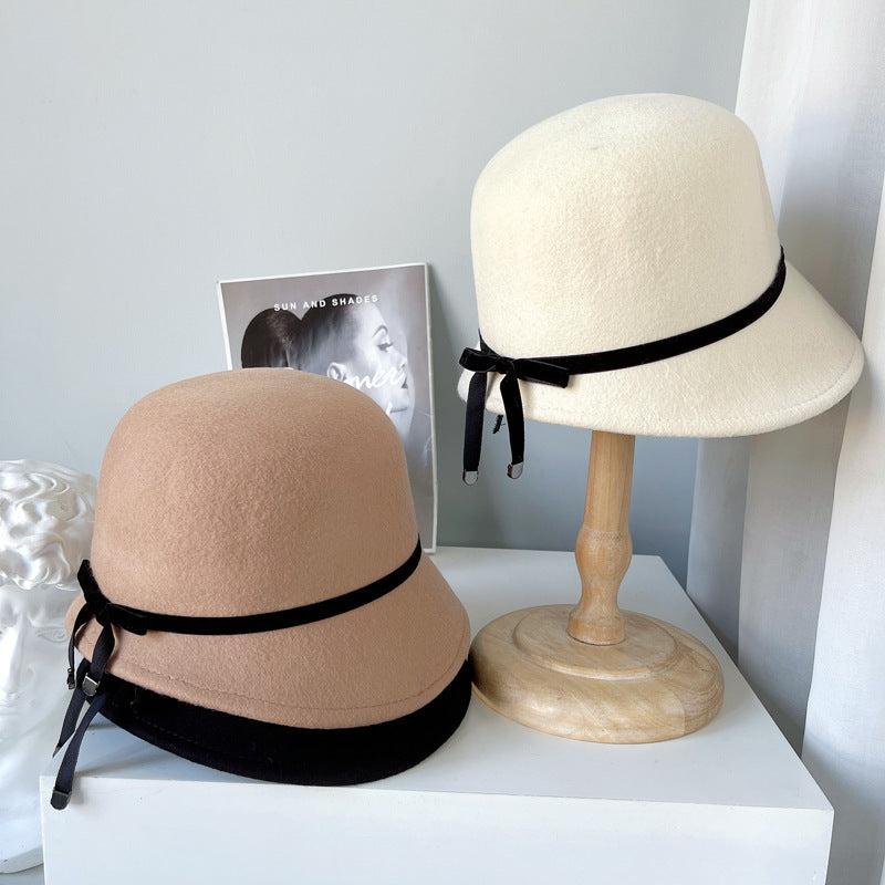 Fine Bow Wool Felt Hats Product Image