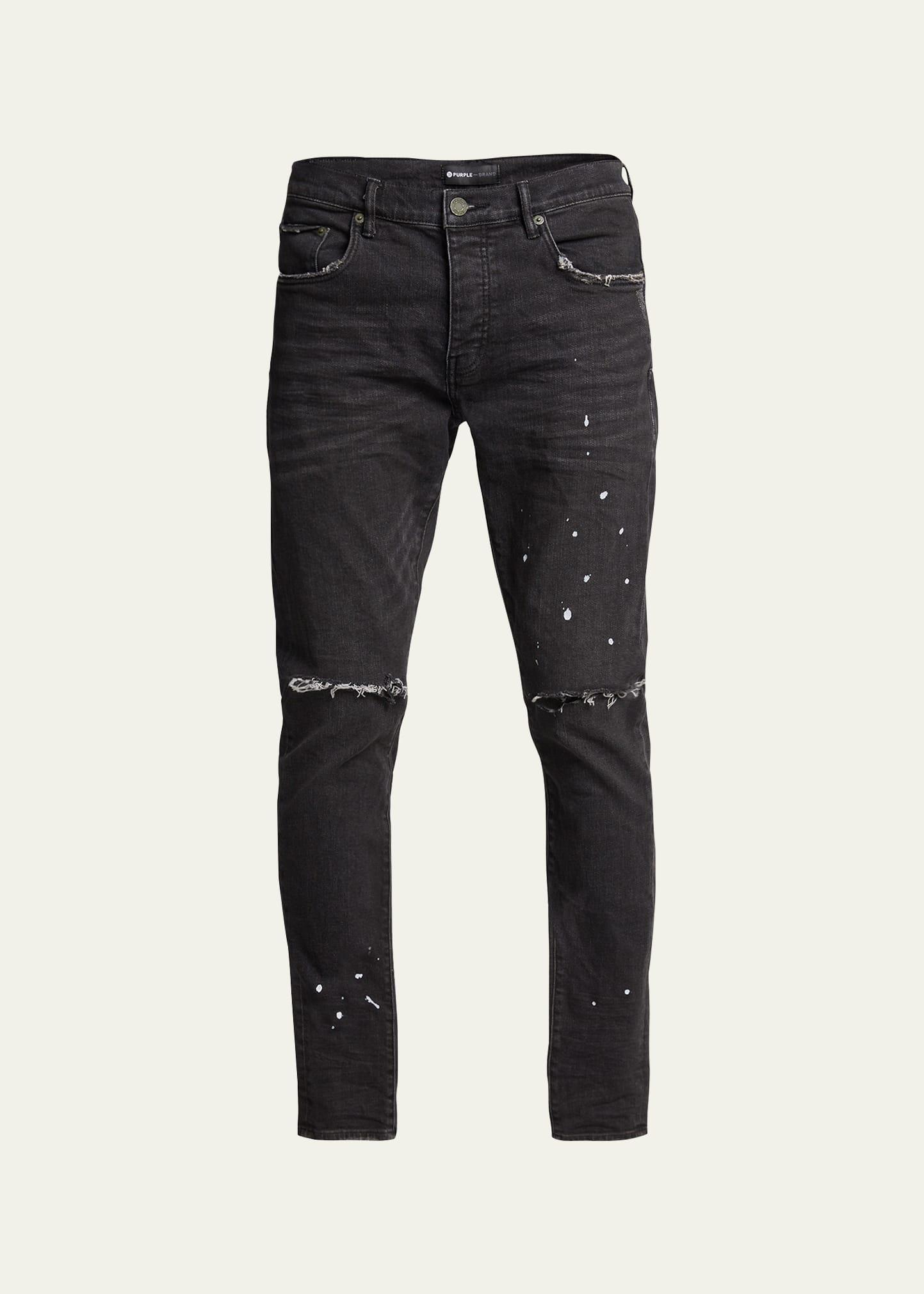 Mens P001 Over Spray Slim-Fit Jeans Product Image