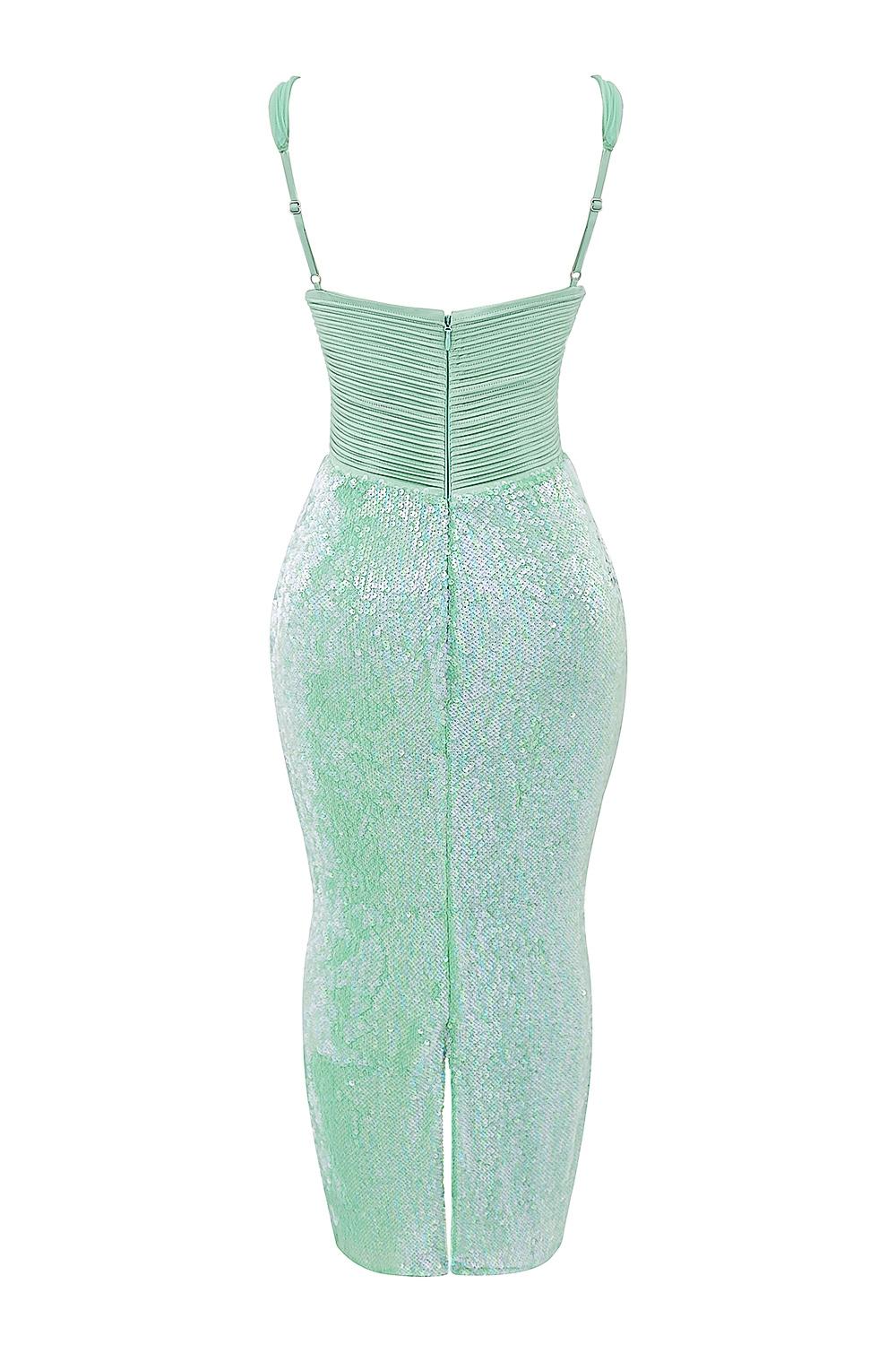 Thala  seafoam sequin corset midi dress Product Image
