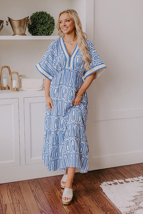 Art Gallery Social Midi Dress in Blue Product Image