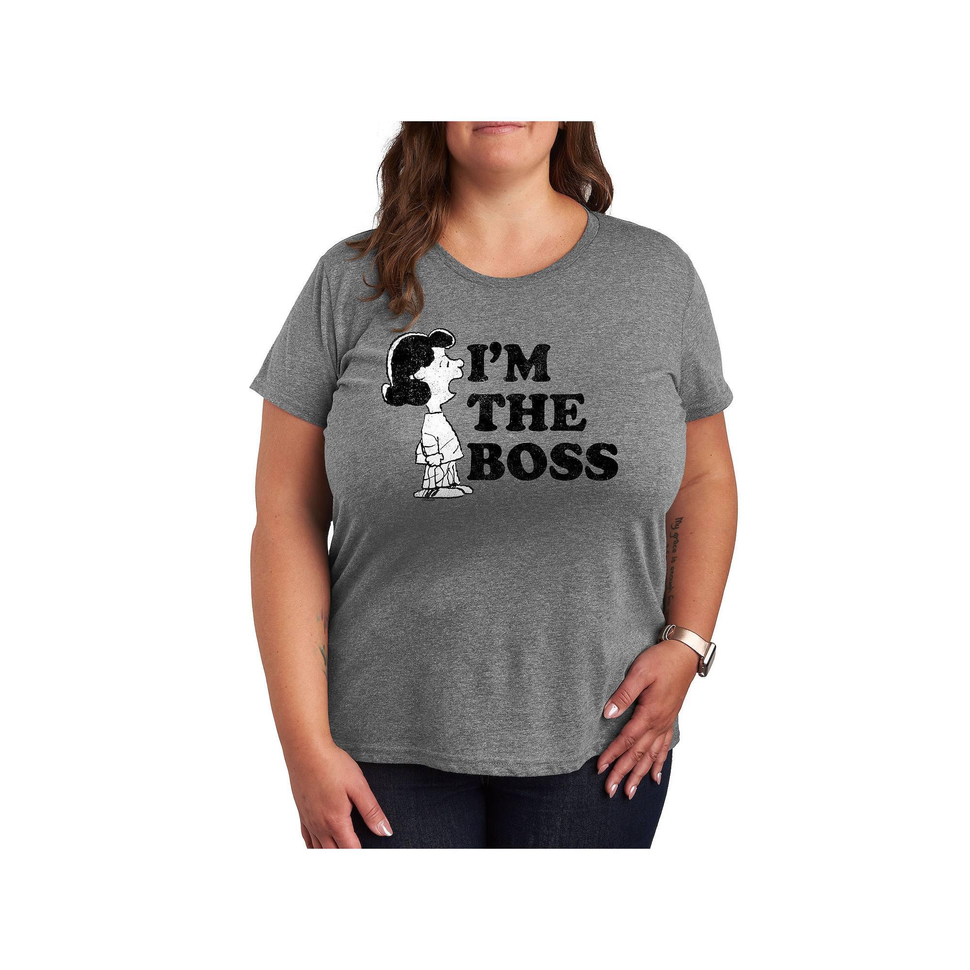 Plus Peanuts Lucy I'm The Boss Graphic Tee, Women's,  Product Image