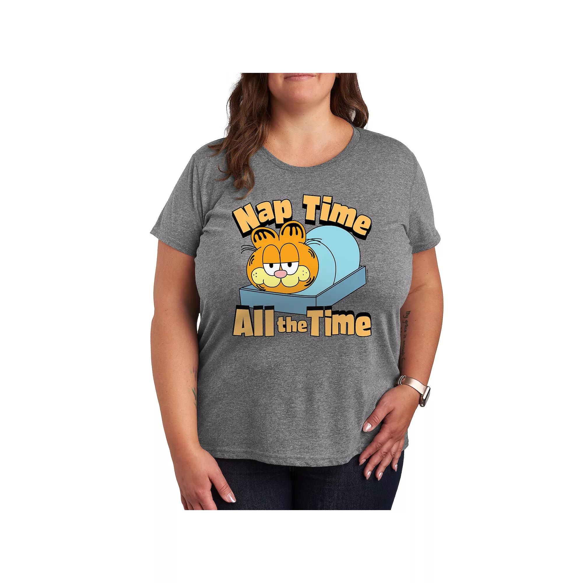 Plus Garfield Nap Time All The Time Graphic Tee, Women's,  Product Image