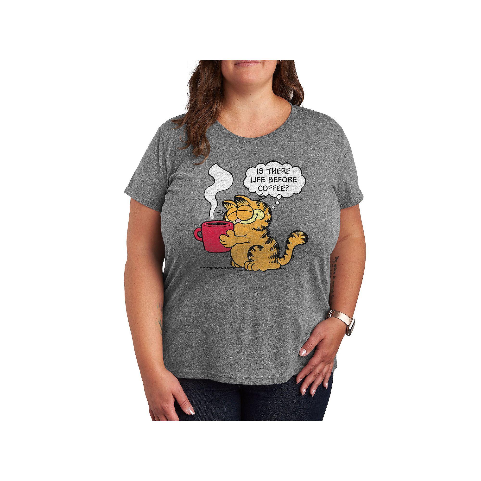 Plus Garfield Life Before Coffee Graphic Tee, Women's,  Product Image
