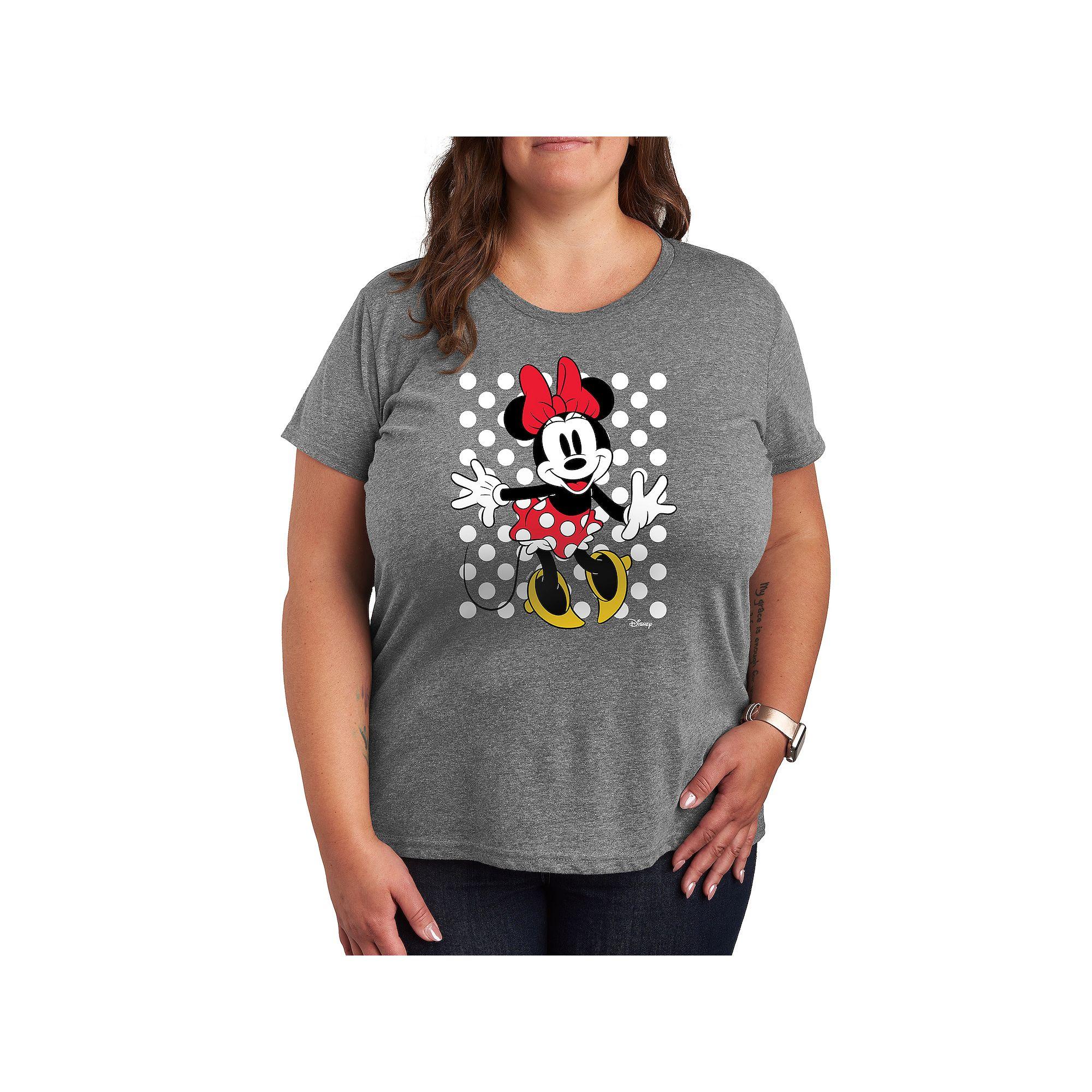 Disney's Minnie Mouse Plus With Dots Graphic Tee, Women's,  Product Image