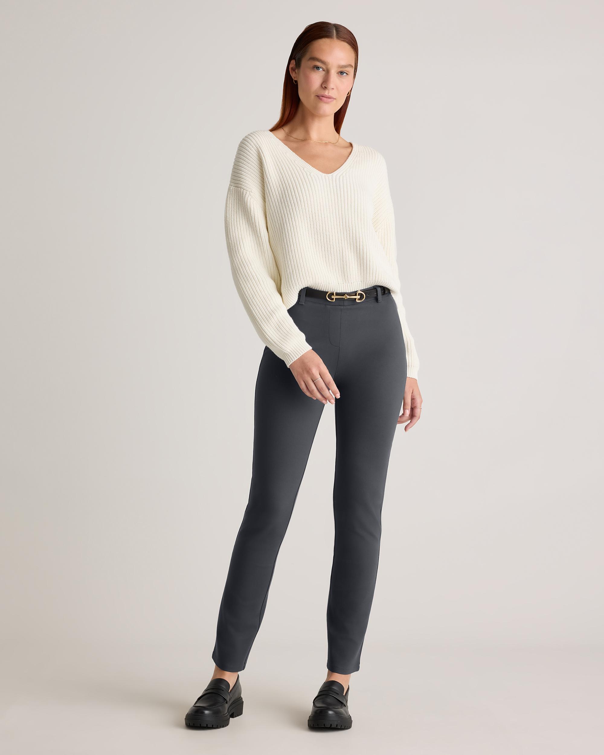 Quince | Women's Ultra-Stretch Ponte Straight Leg Pants Rayon Product Image