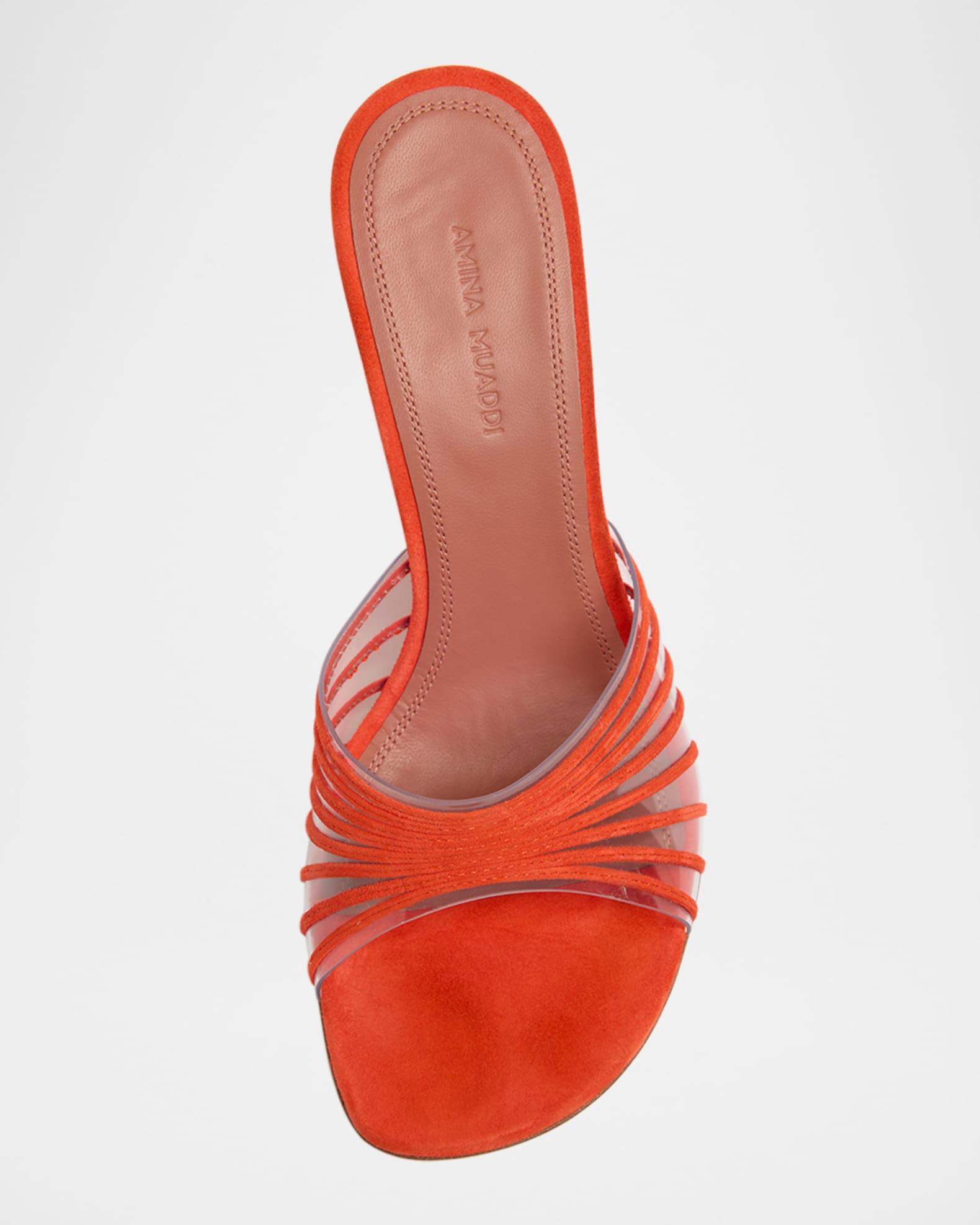 Mookie Suede PVC Comma-Heel Mules Product Image