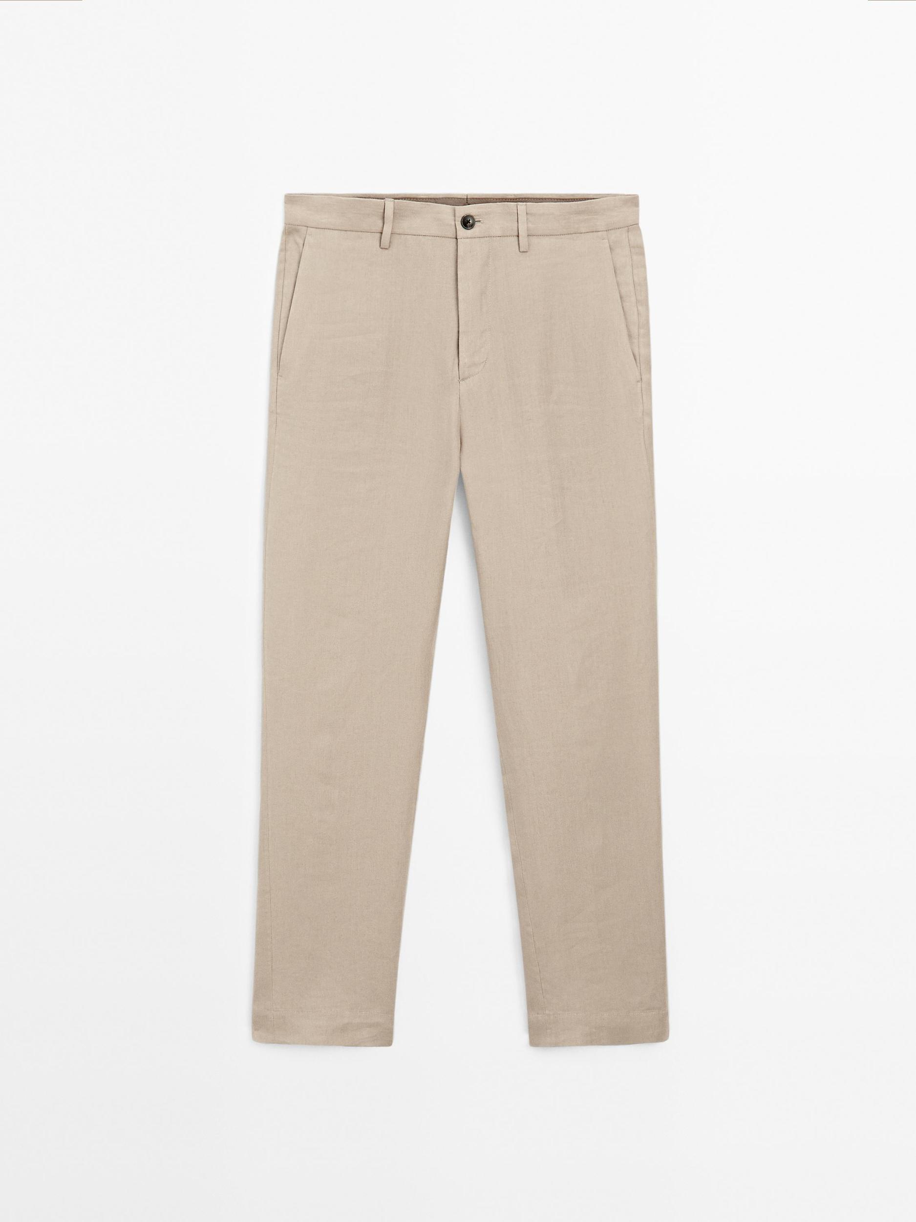 Flowing 100% linen trousers Product Image