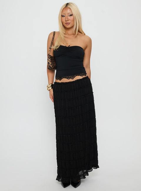 Estefania Maxi Skirt Black Product Image