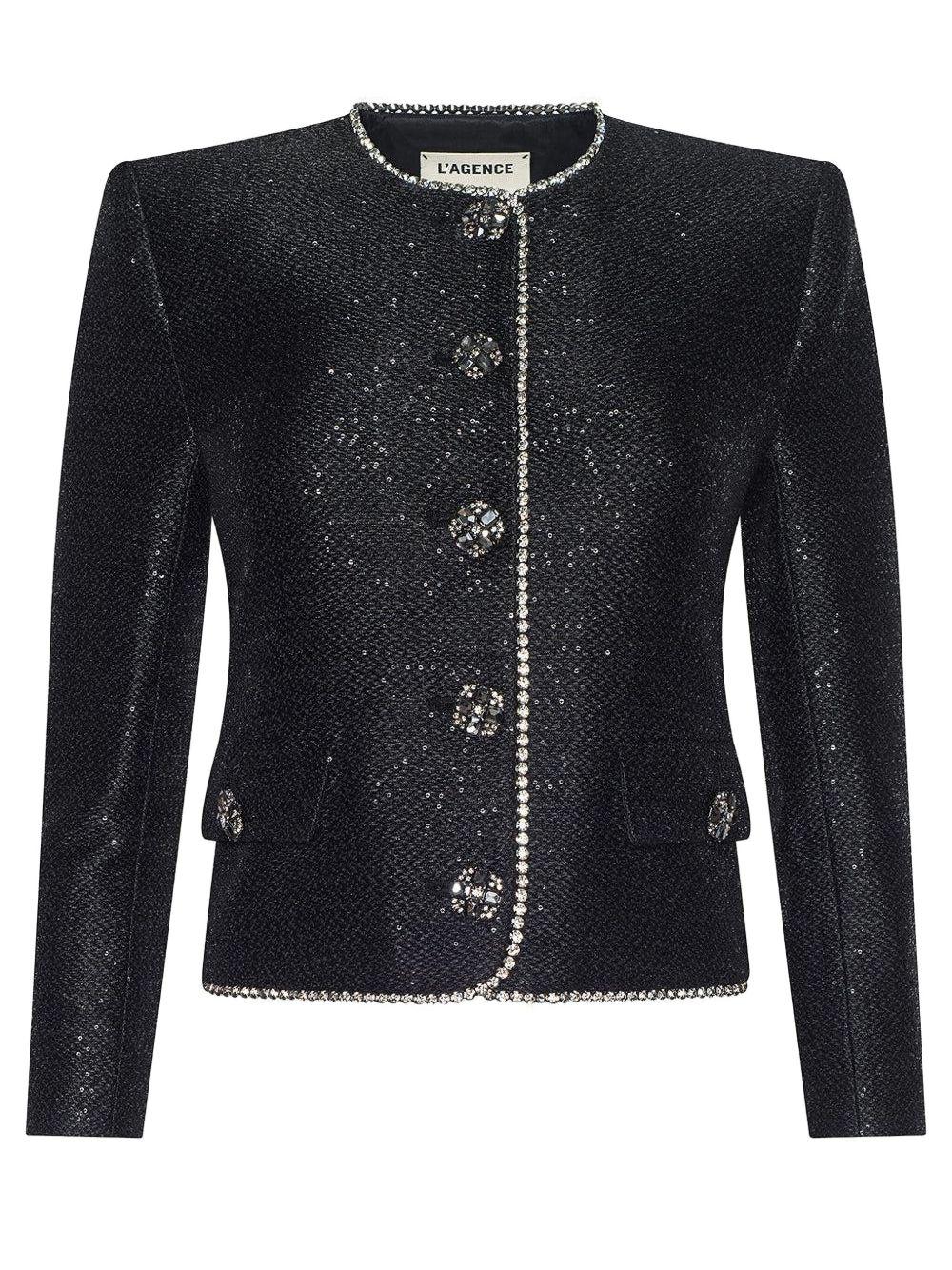 L'AGENCE Zell Sequined Tweed Jacket In Multi Product Image