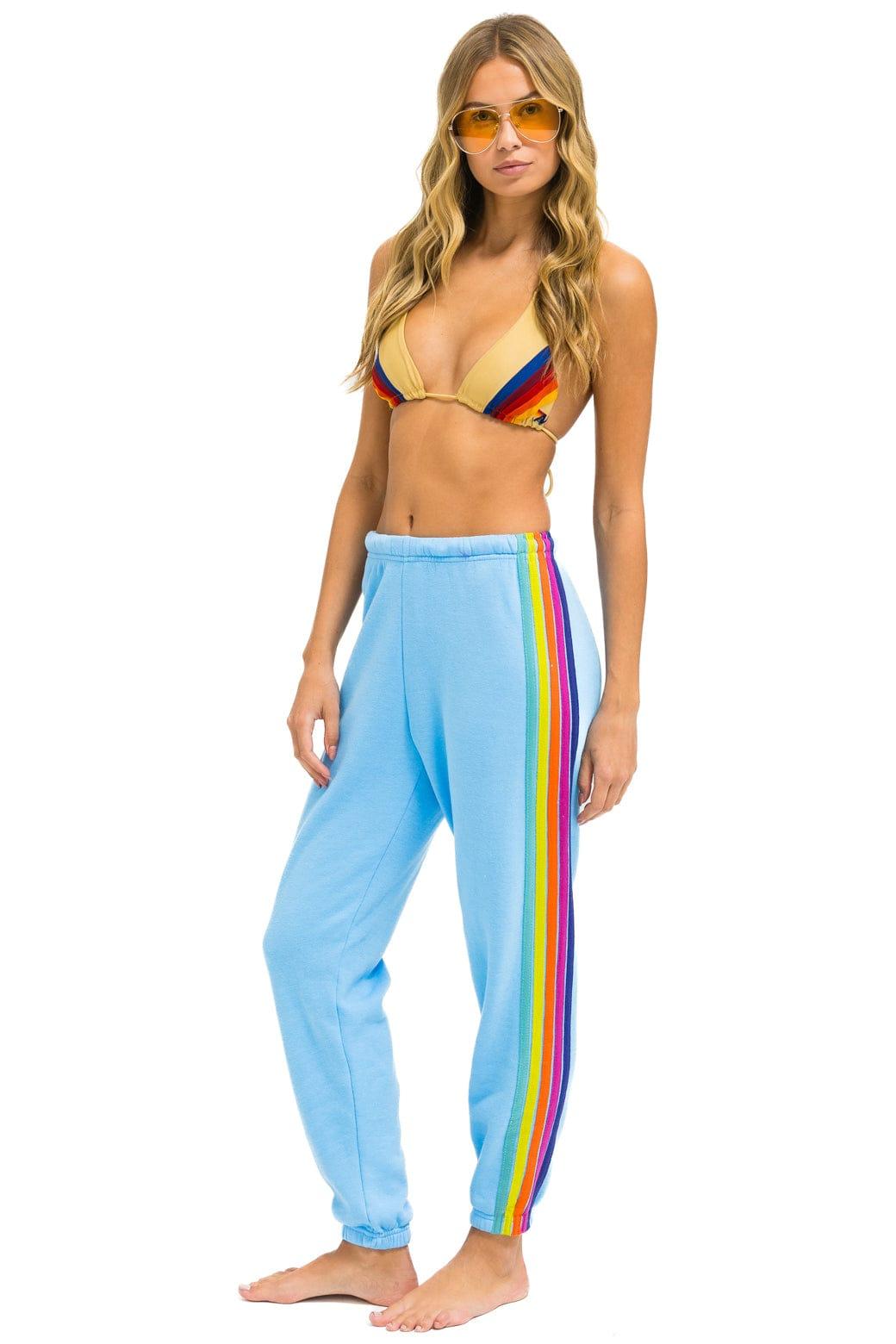 5 STRIPE SWEATPANTS - SKY // RAINBOW Female Product Image