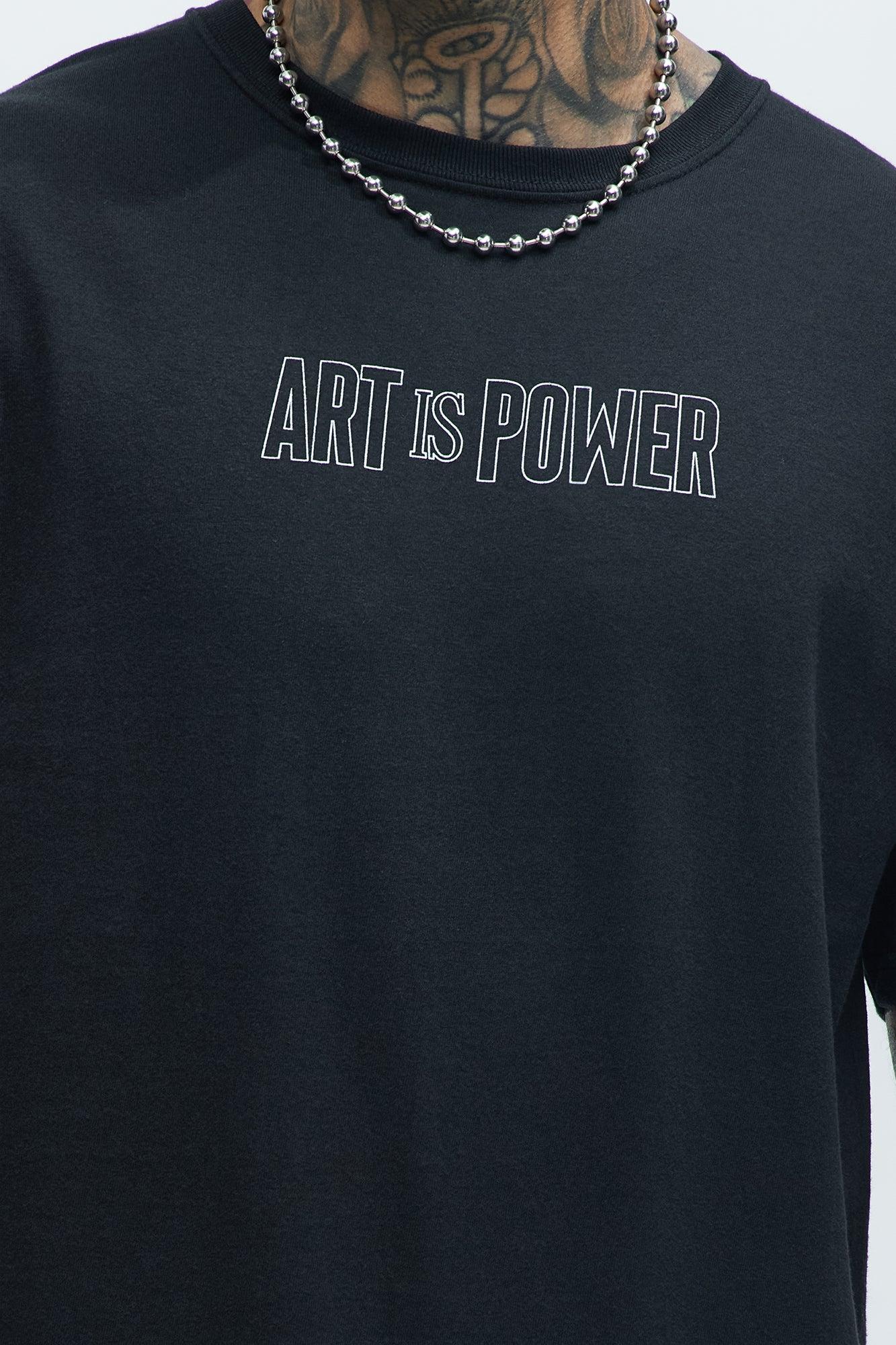 Art Is Power Short Sleeve Tee - Black Product Image