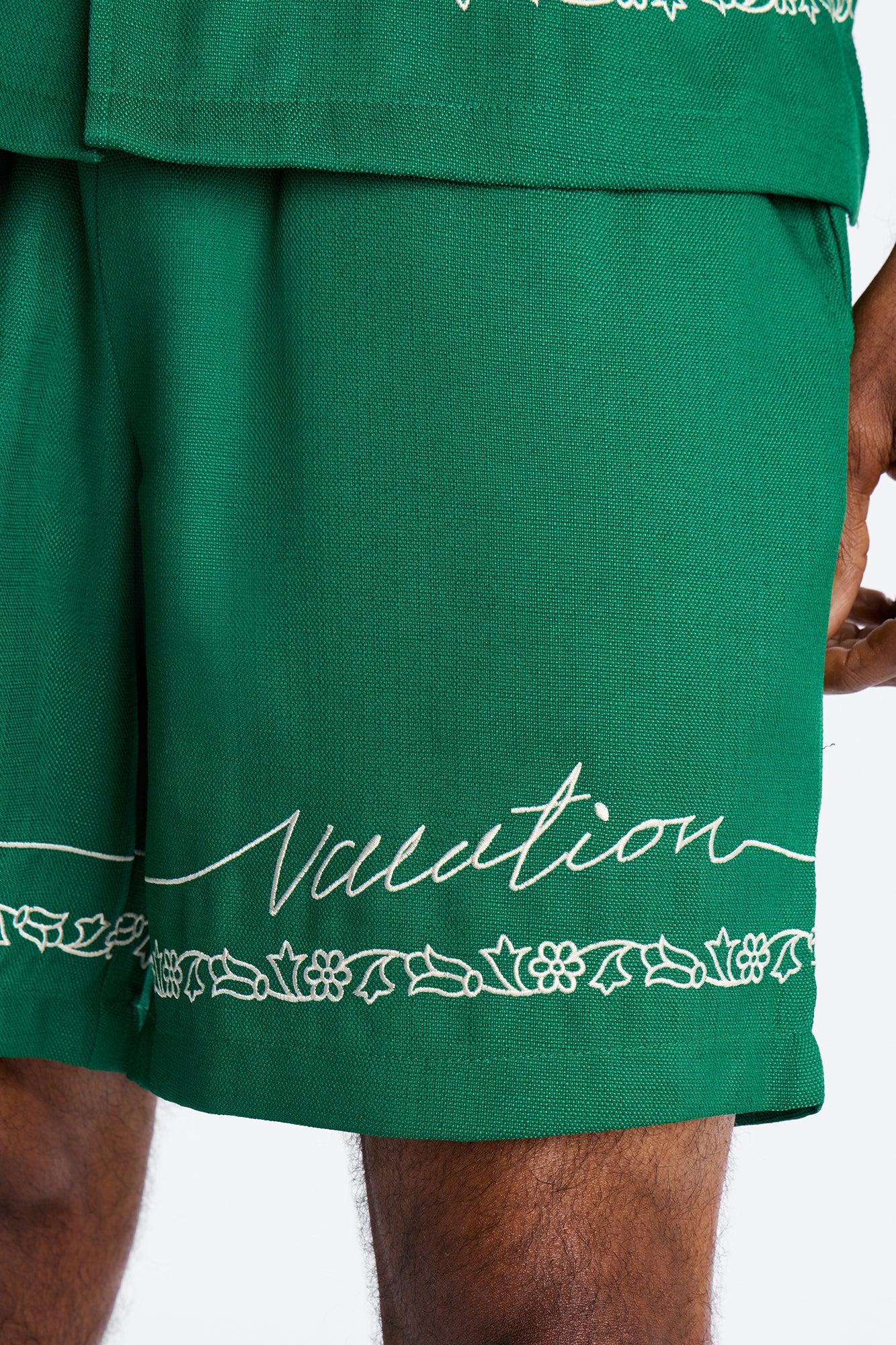 Relaxed Kingston Embroidered Short - Green Product Image