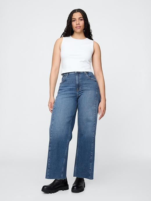 High Rise Stride Wide-Leg Ankle Jeans Product Image