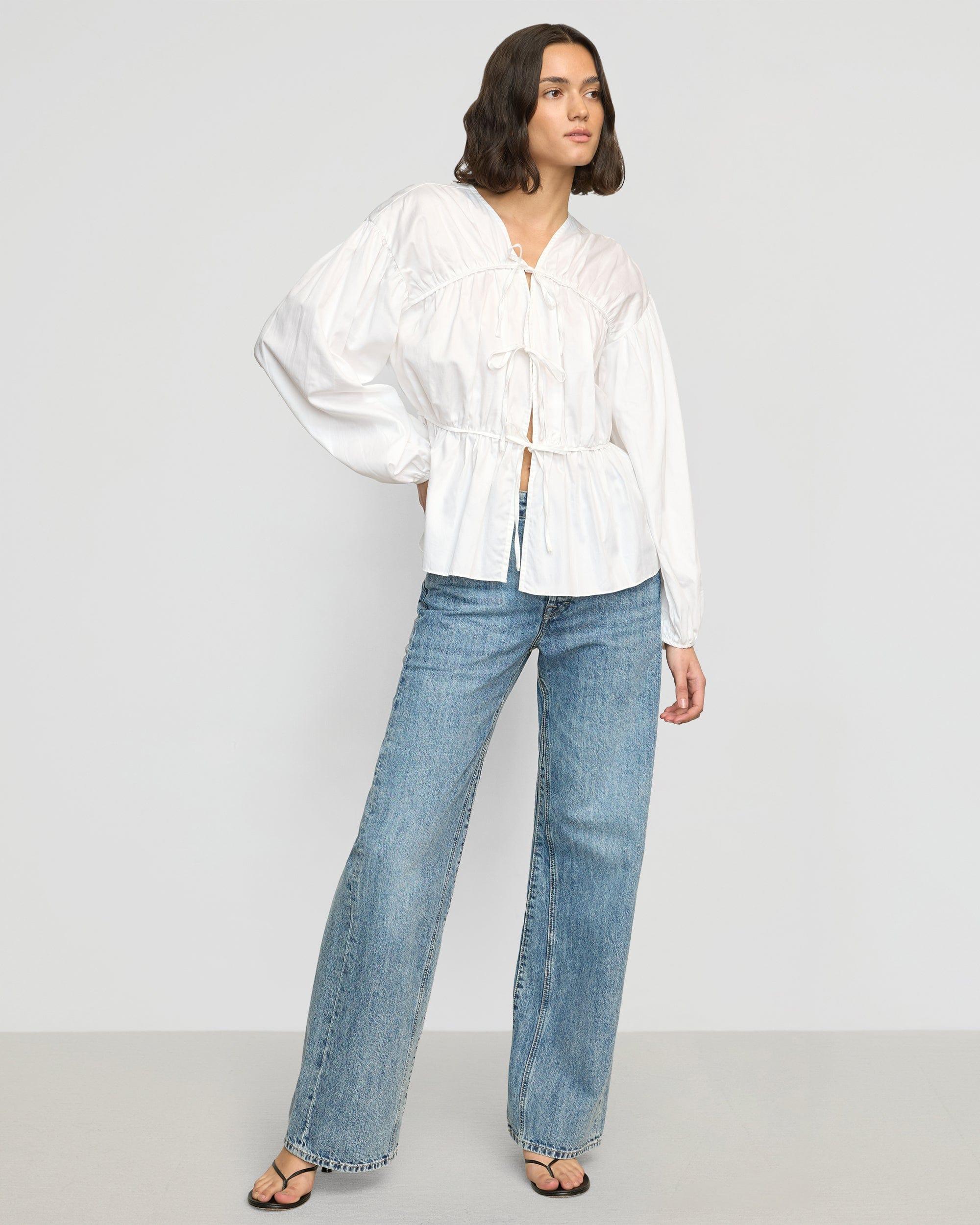 Hira Tie-Front Organic Cotton Blouse Product Image