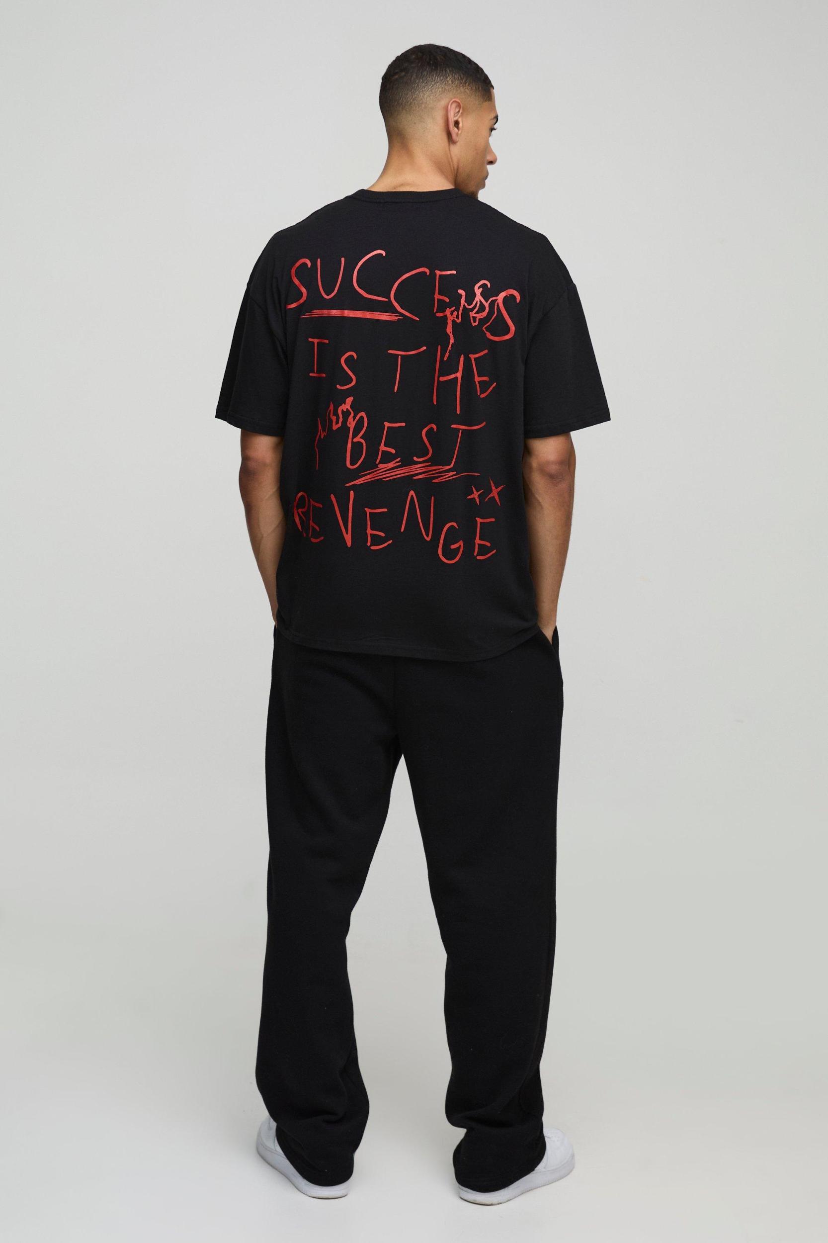 Oversized Success Slogan Print T-Shirt | boohooMAN USA Product Image