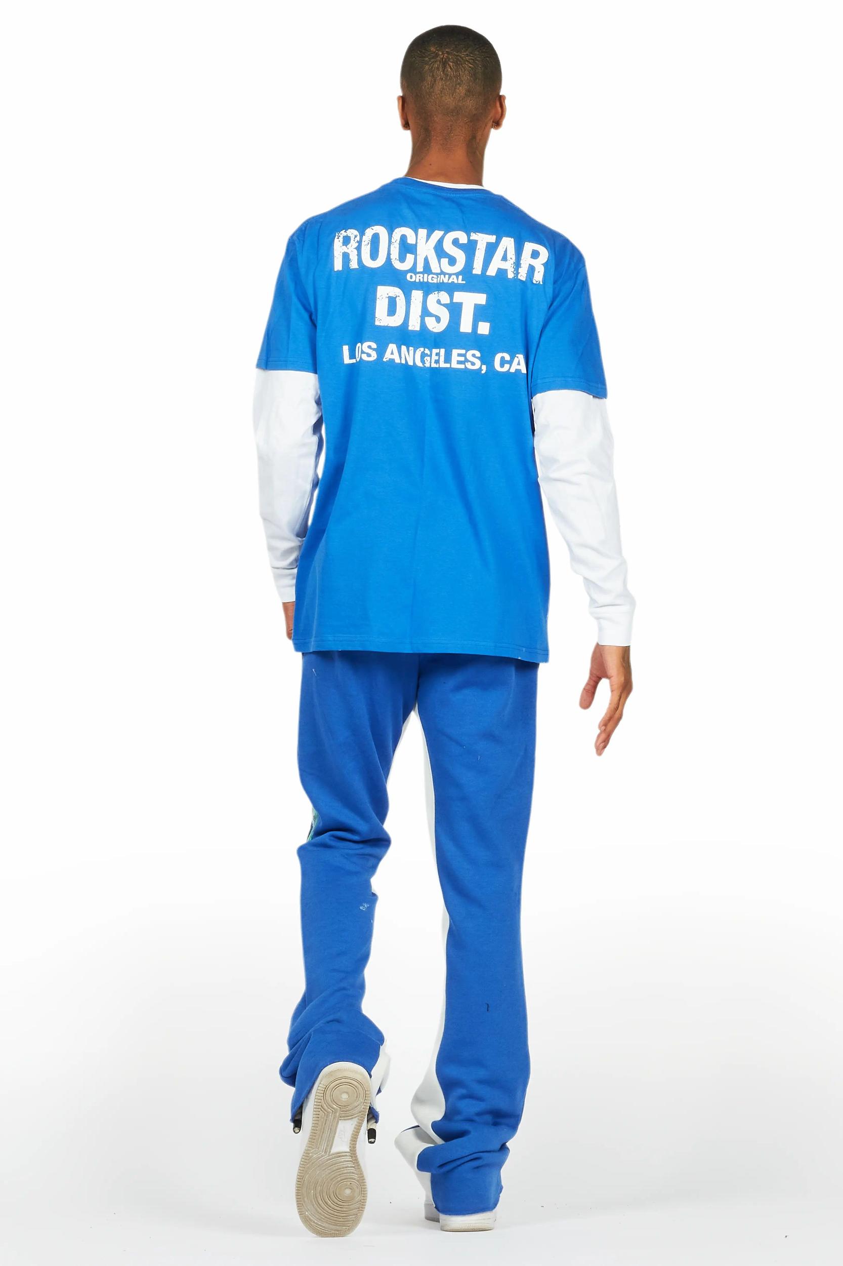 Aliyas White/Royal Double Layer T-Shirt/Baggy Pant Set Male Product Image