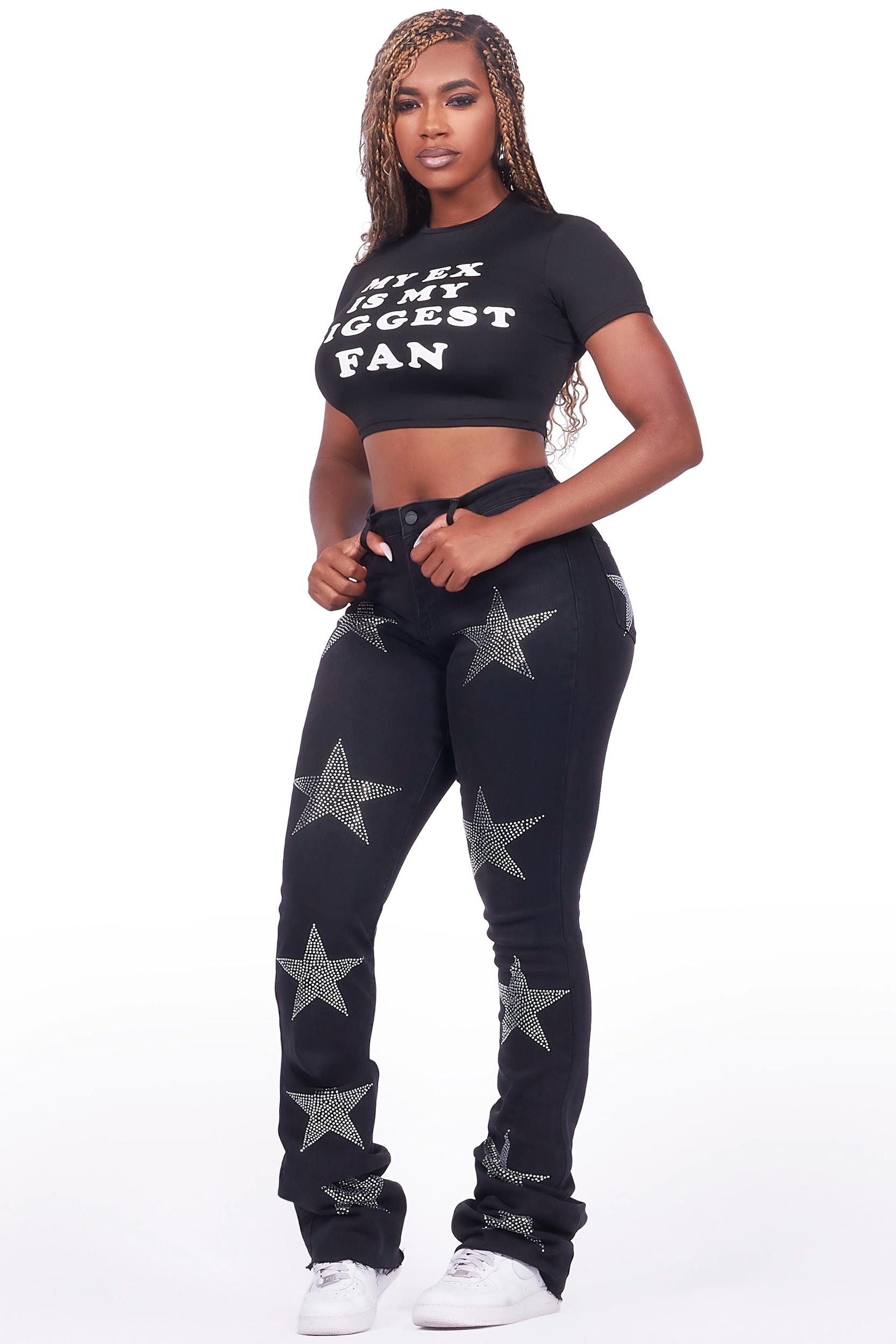 Sarina Black Crop T-Shirt Female Product Image