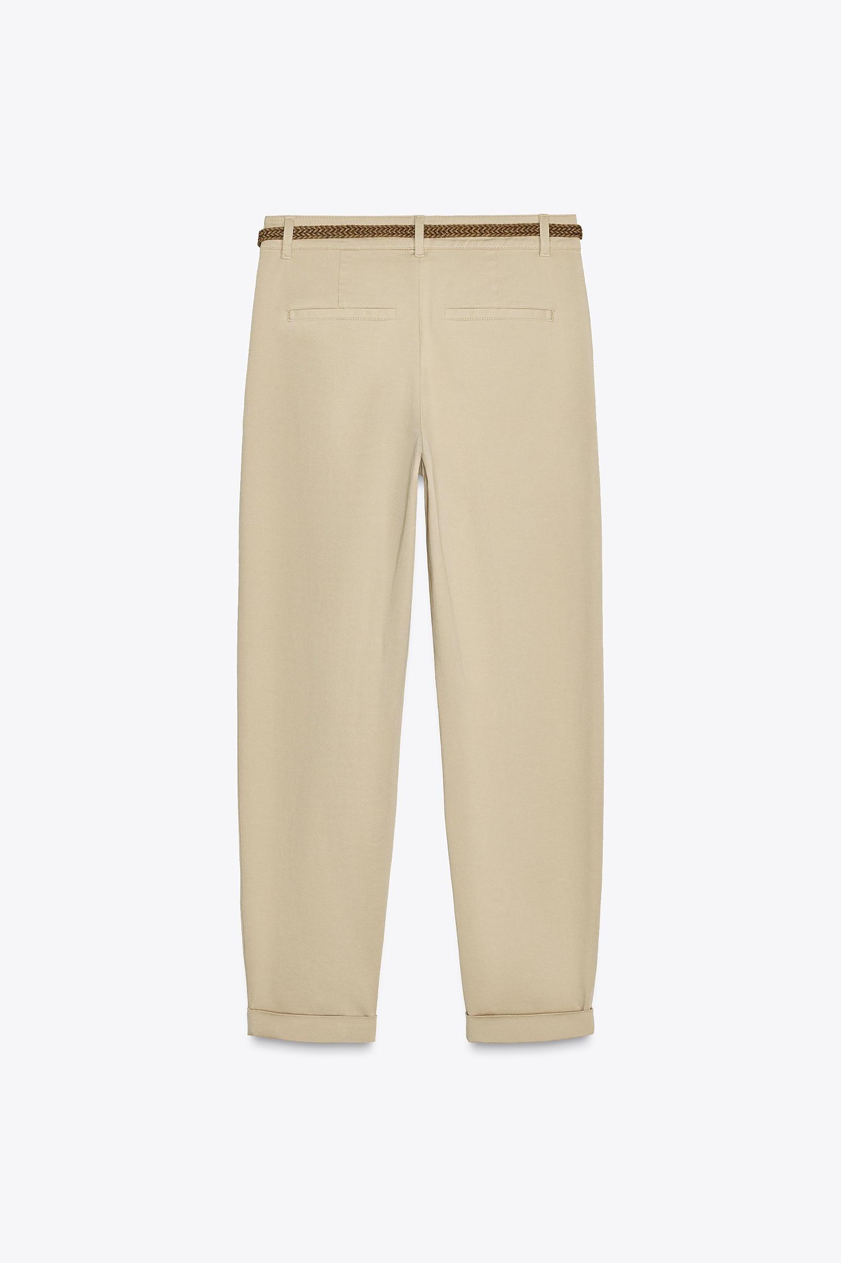 BRAIDED BELTED CHINO PANTS Product Image