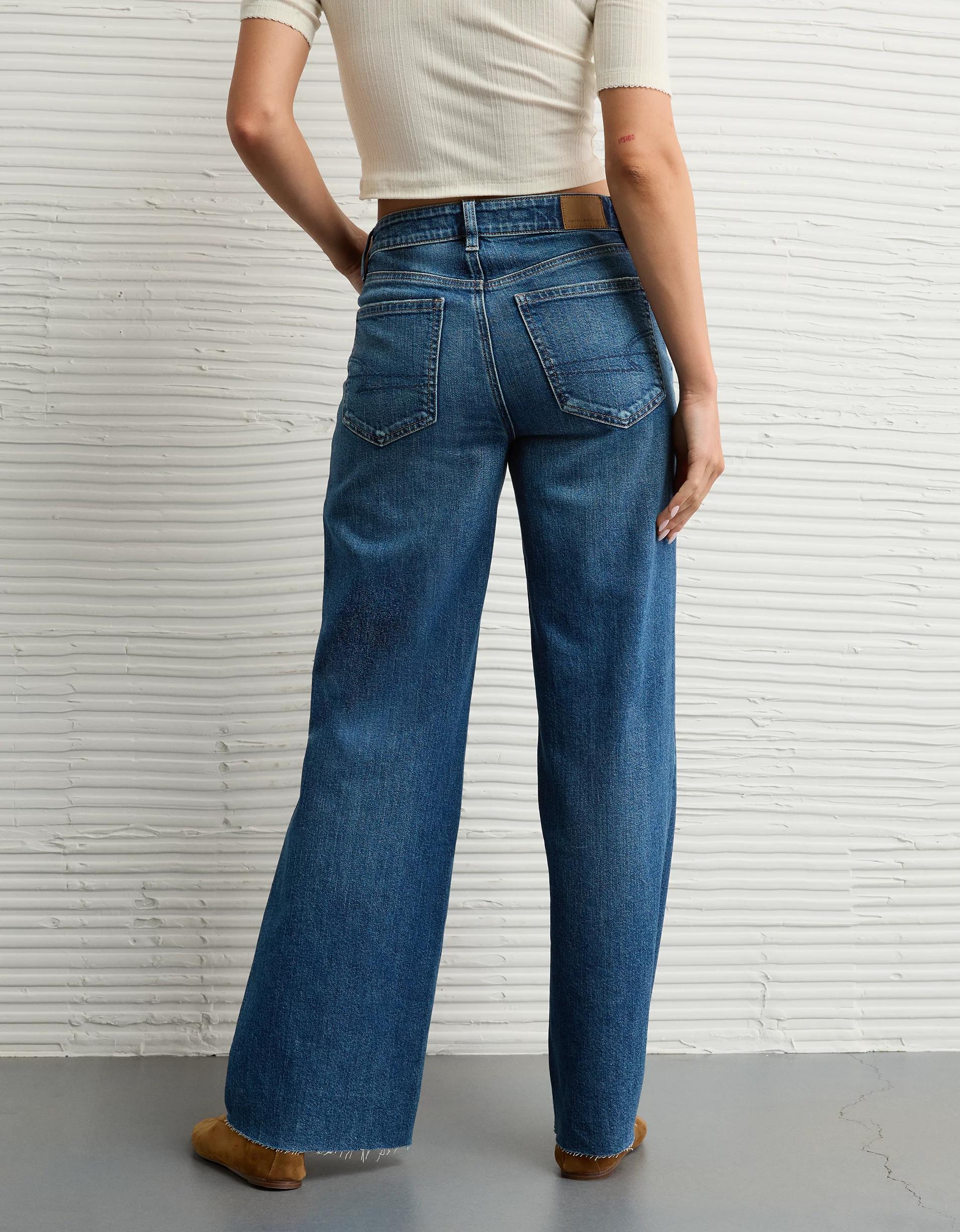 AE Dreamy Drapey Stretch Super High-Waisted Baggy Wide-Leg Jean Product Image