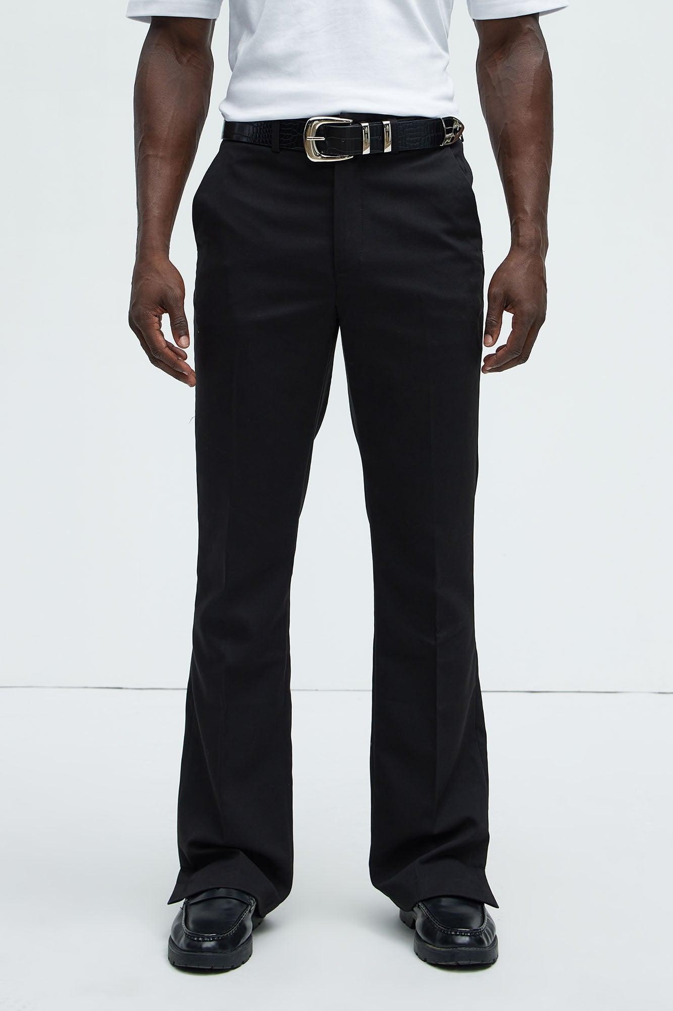 Modern Gabardine Slim Flare Slit Trouser - Black Product Image