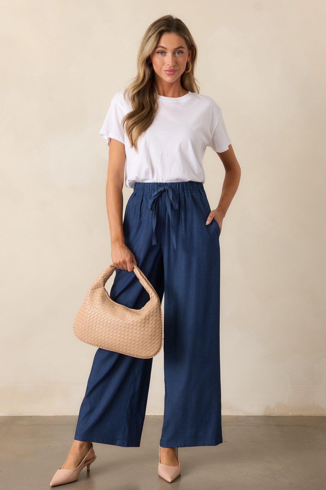 Moonlight Blues Dark Chambray Pants Product Image