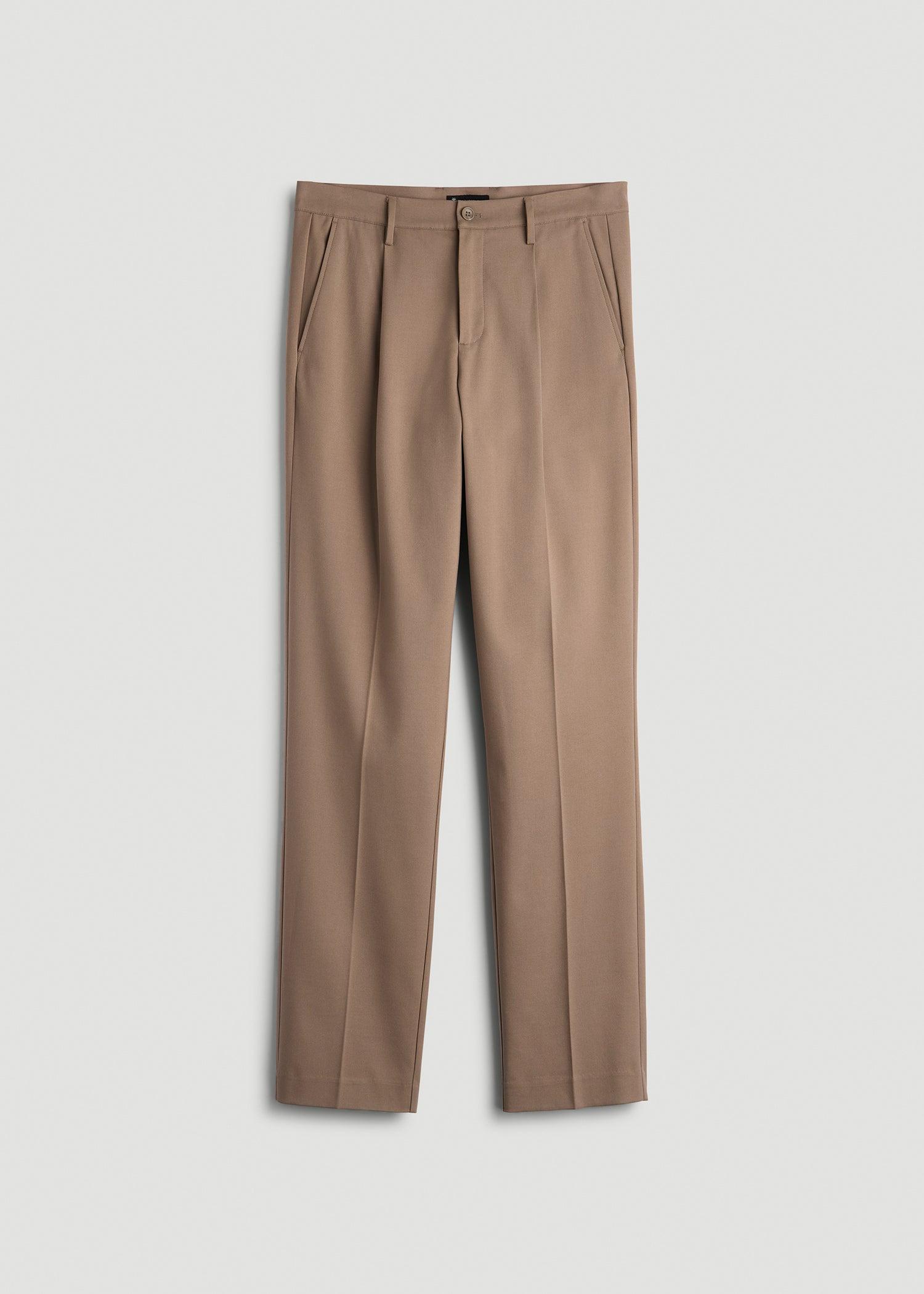 Relaxed Pleated Trousers for Tall Men in Black Male Product Image