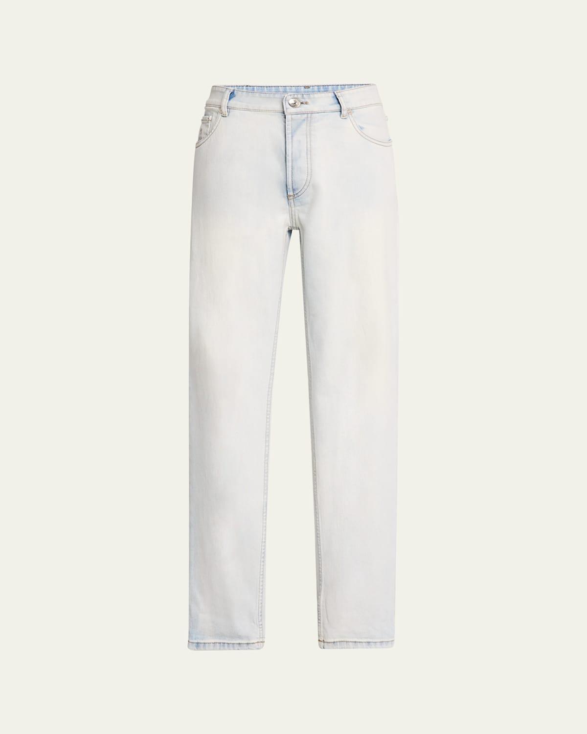 Mens Straight-Fit Light Wash Jeans Product Image