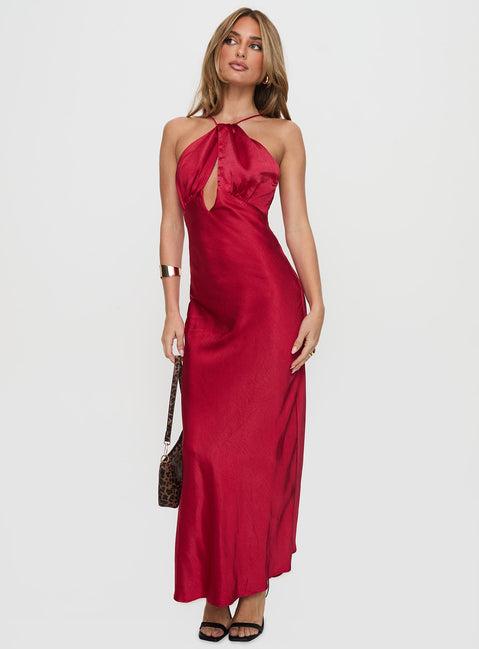 Saja Cut Out Maxi Dress Red Product Image