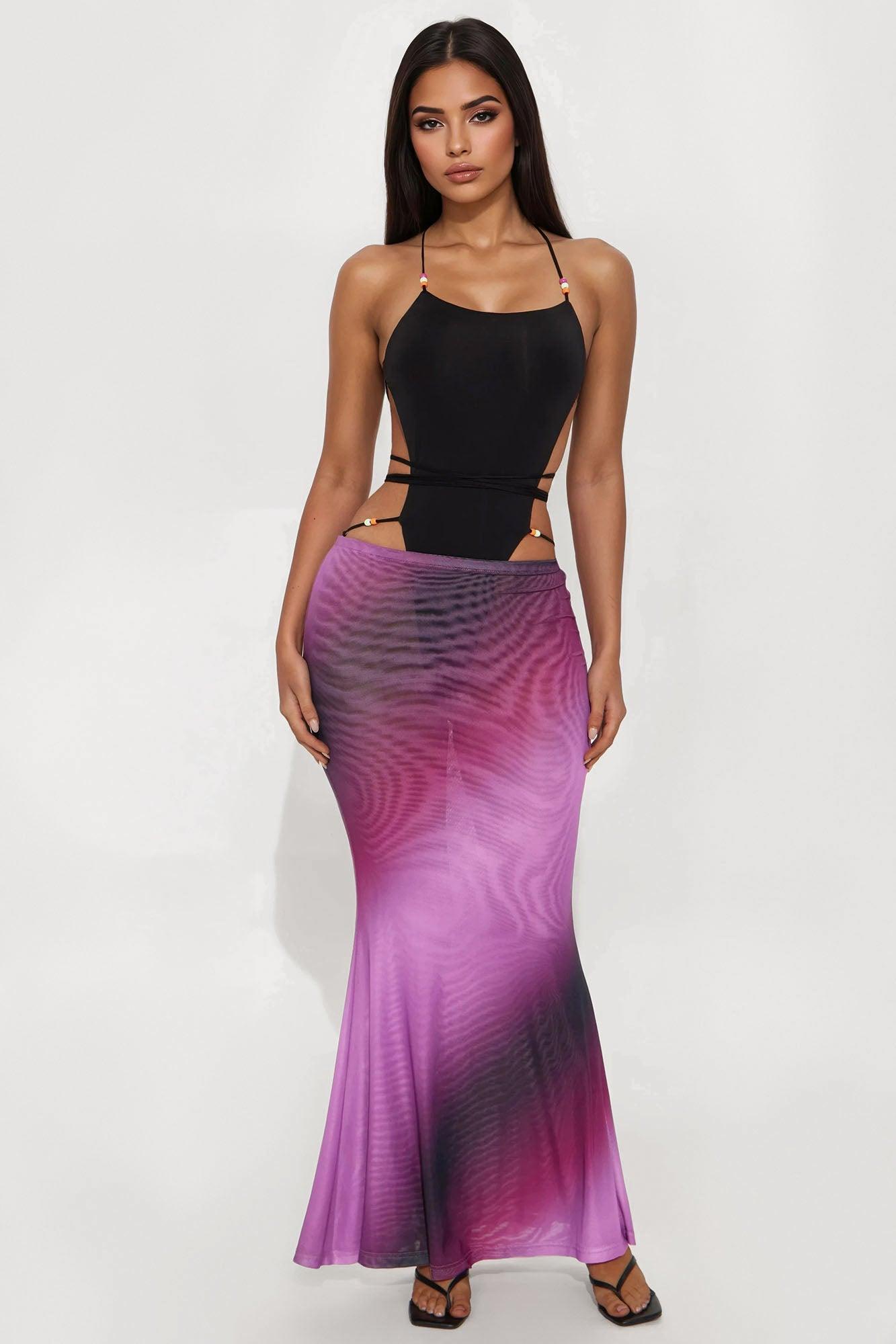 Cruising Beachside Backless Bodysuit - Black Female Product Image