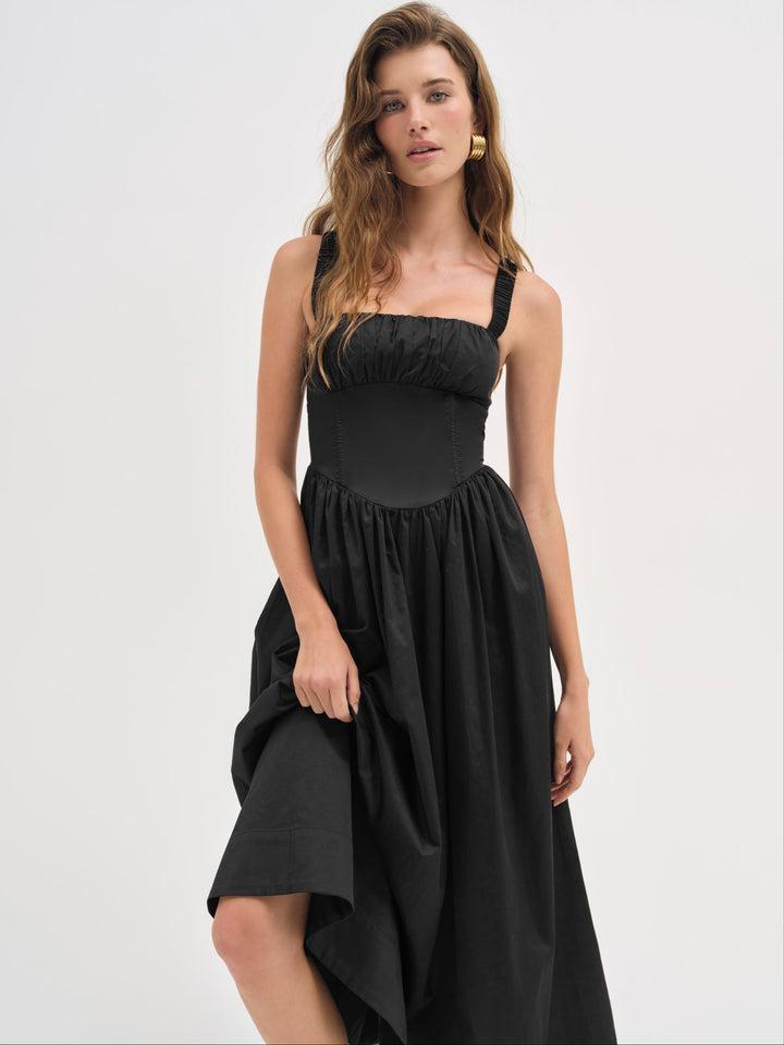 Etienne Midi Dress — Black Product Image