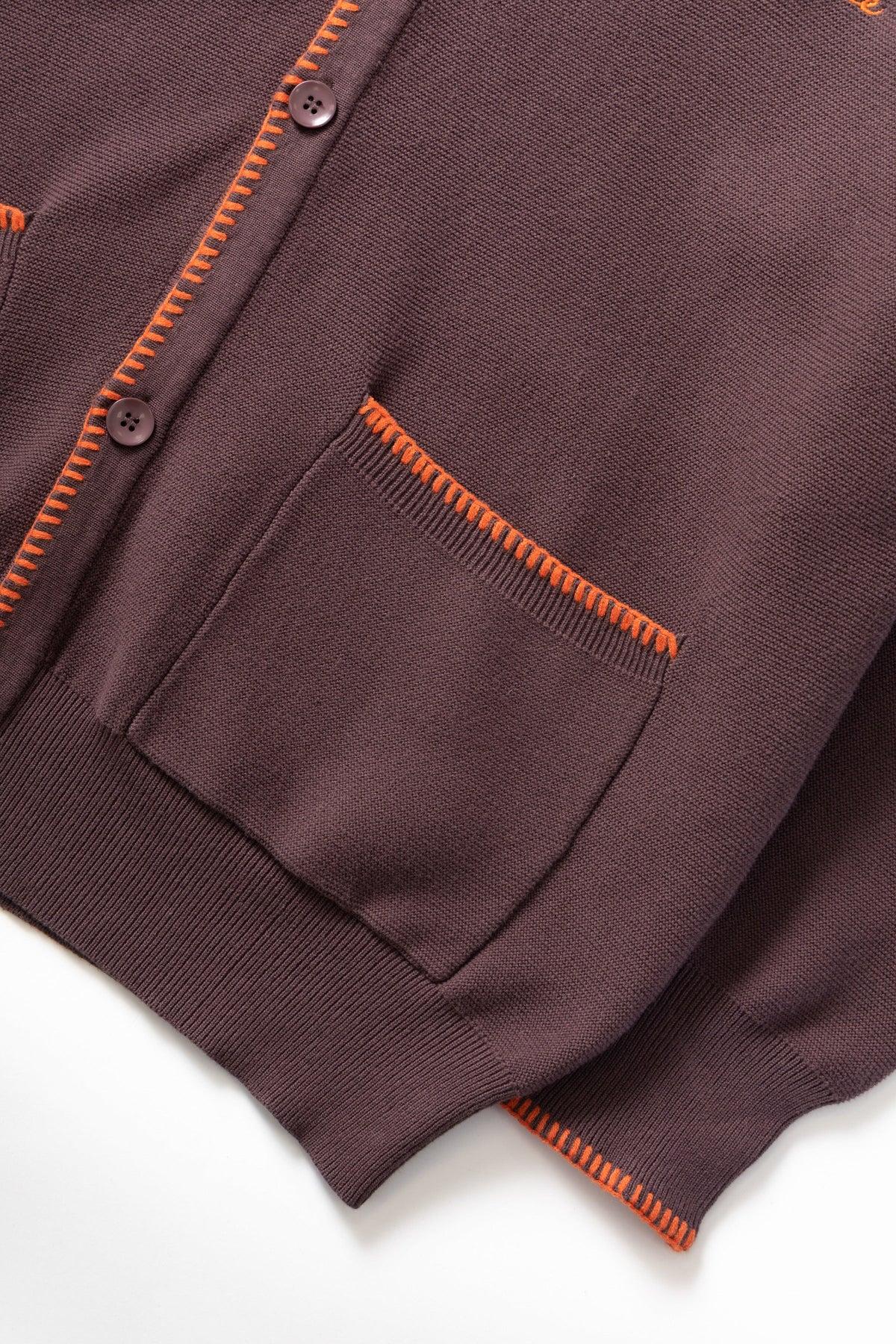 Service Works - Blanket Stitch Cardigan - Brown Product Image