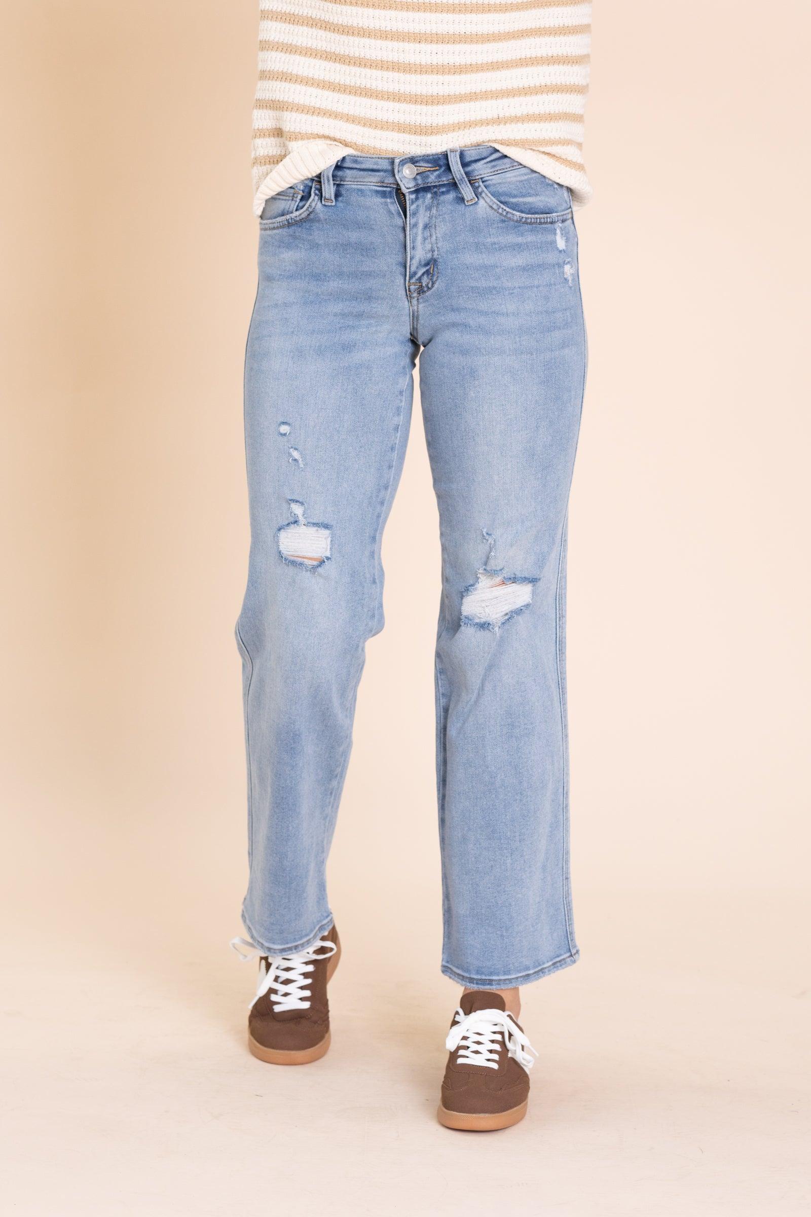 Lovervet Mid Rise Wide Ankle Jeans Product Image