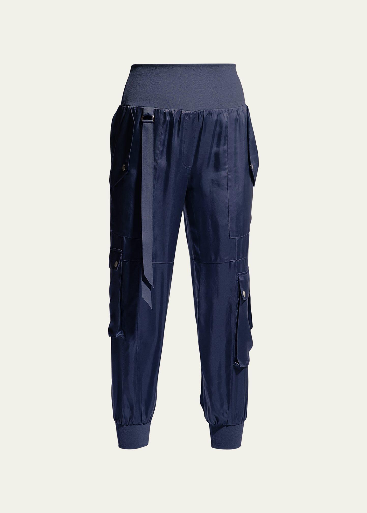 Harmony Satin Cargo Jogger Pants Product Image