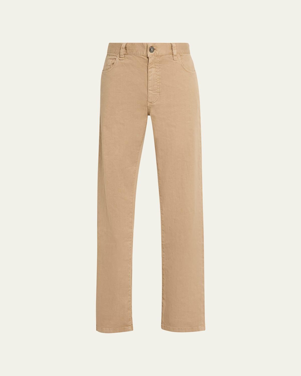 Mens Comfort Linen and Cotton Five-Pocket Pants Product Image