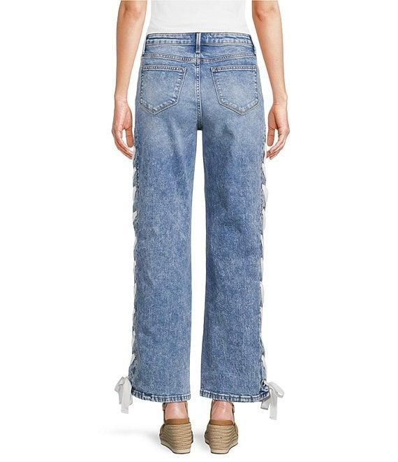 Driftwood Stretch Denim High Rise Lace Jeans Product Image