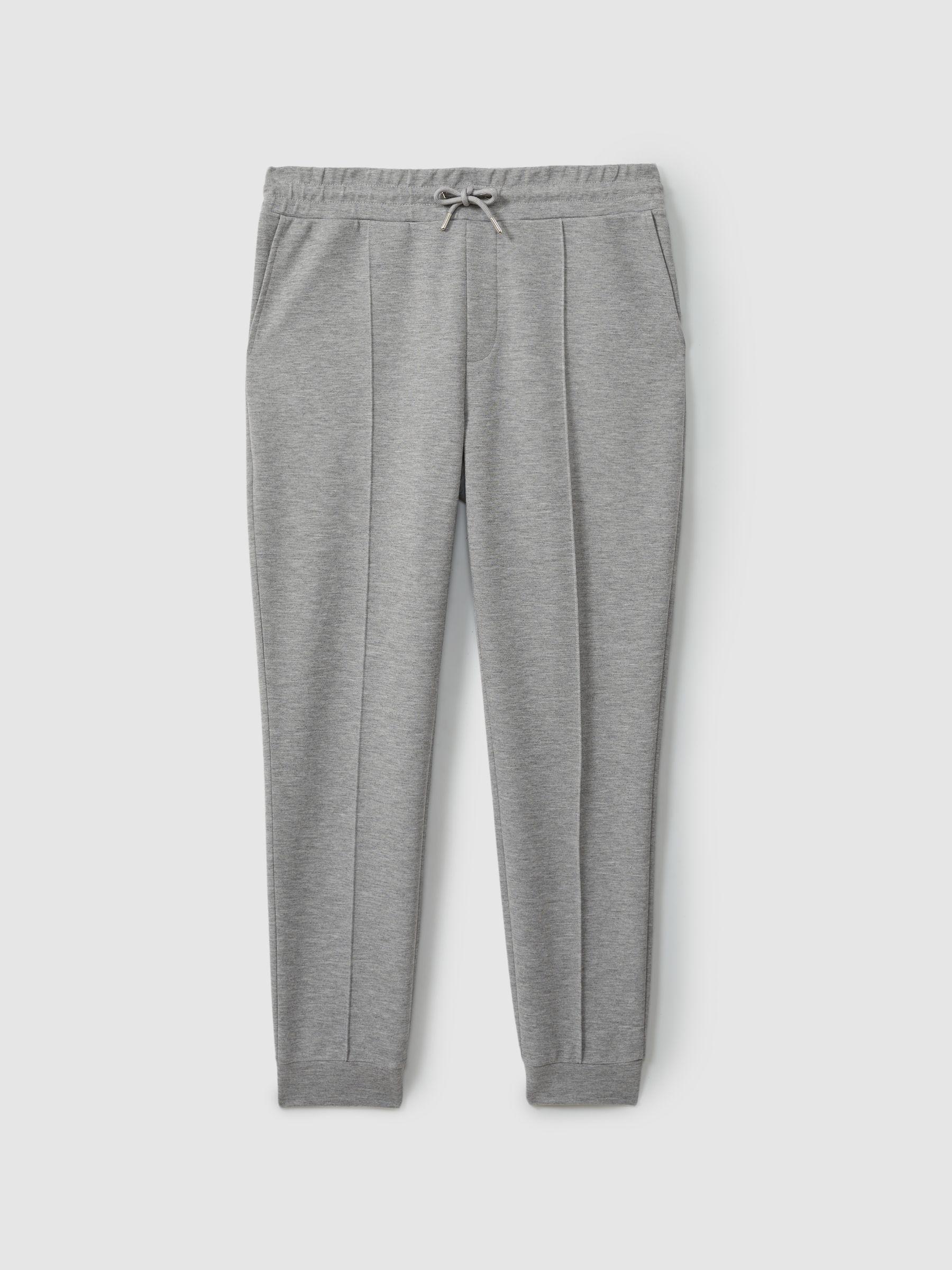 Interlock-Jersey Drawstring Joggers in Grey Melange Product Image