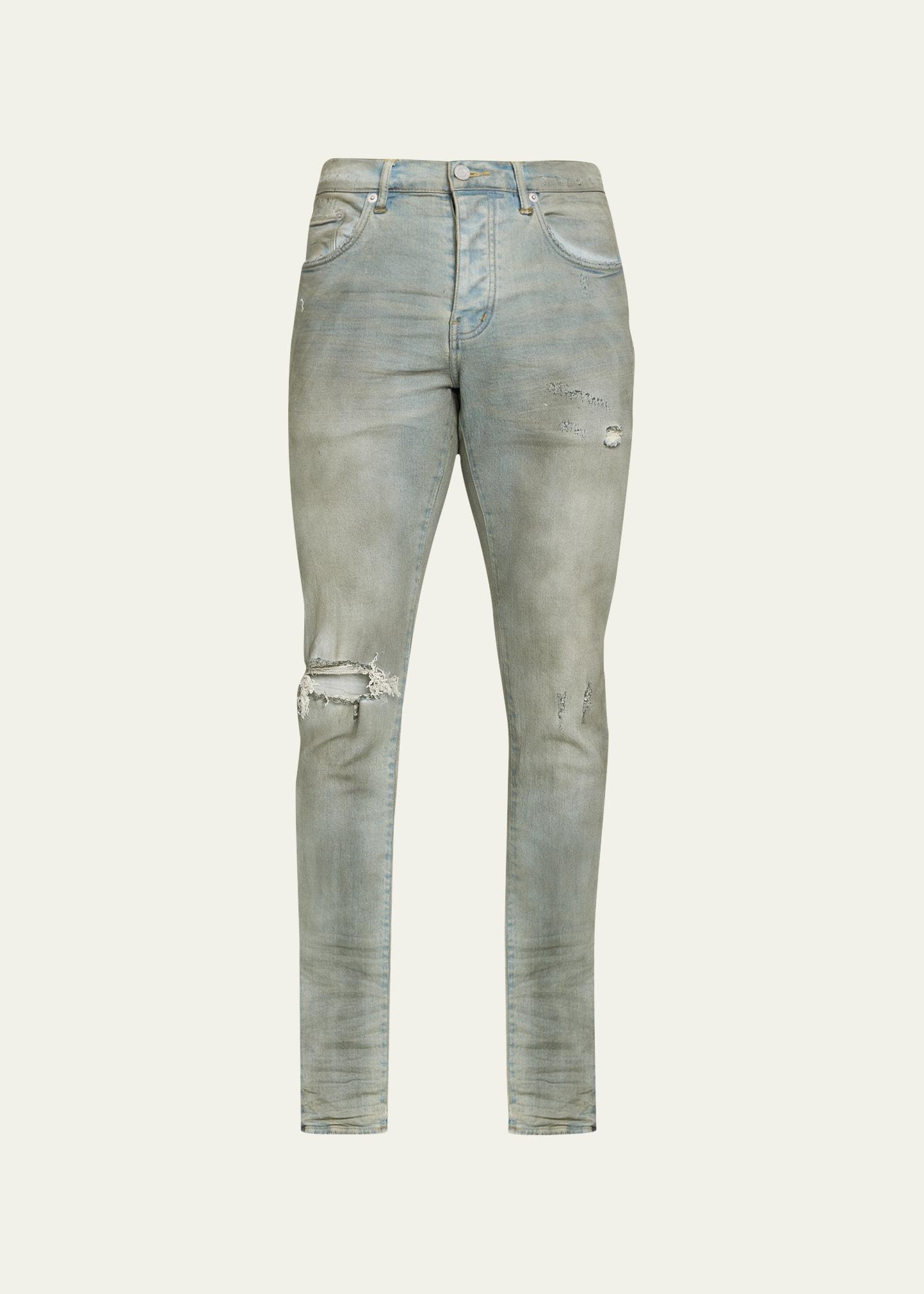 Mens Distressed Stretch-Skinny Jeans Product Image