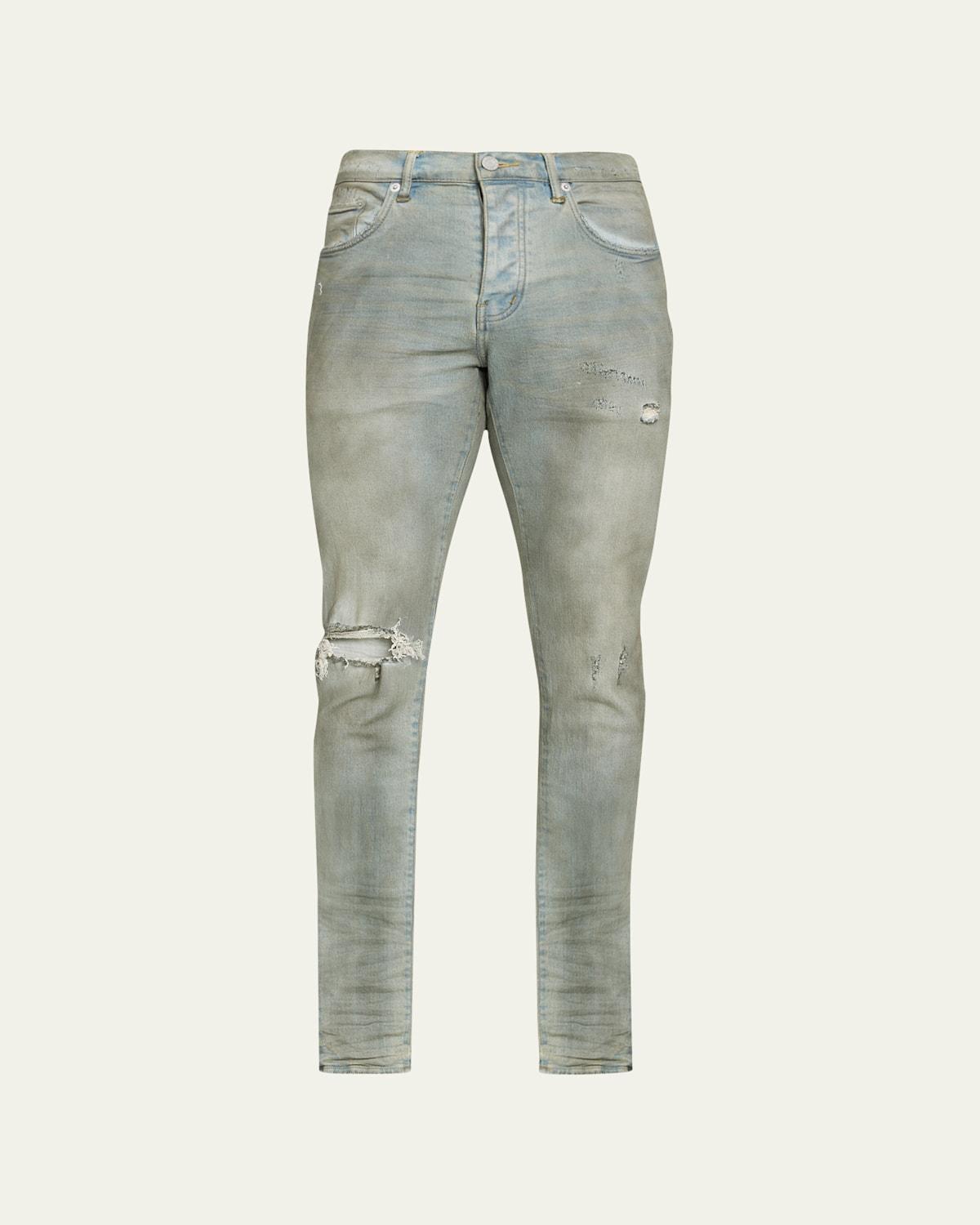 Mens Distressed Stretch-Skinny Jeans Product Image