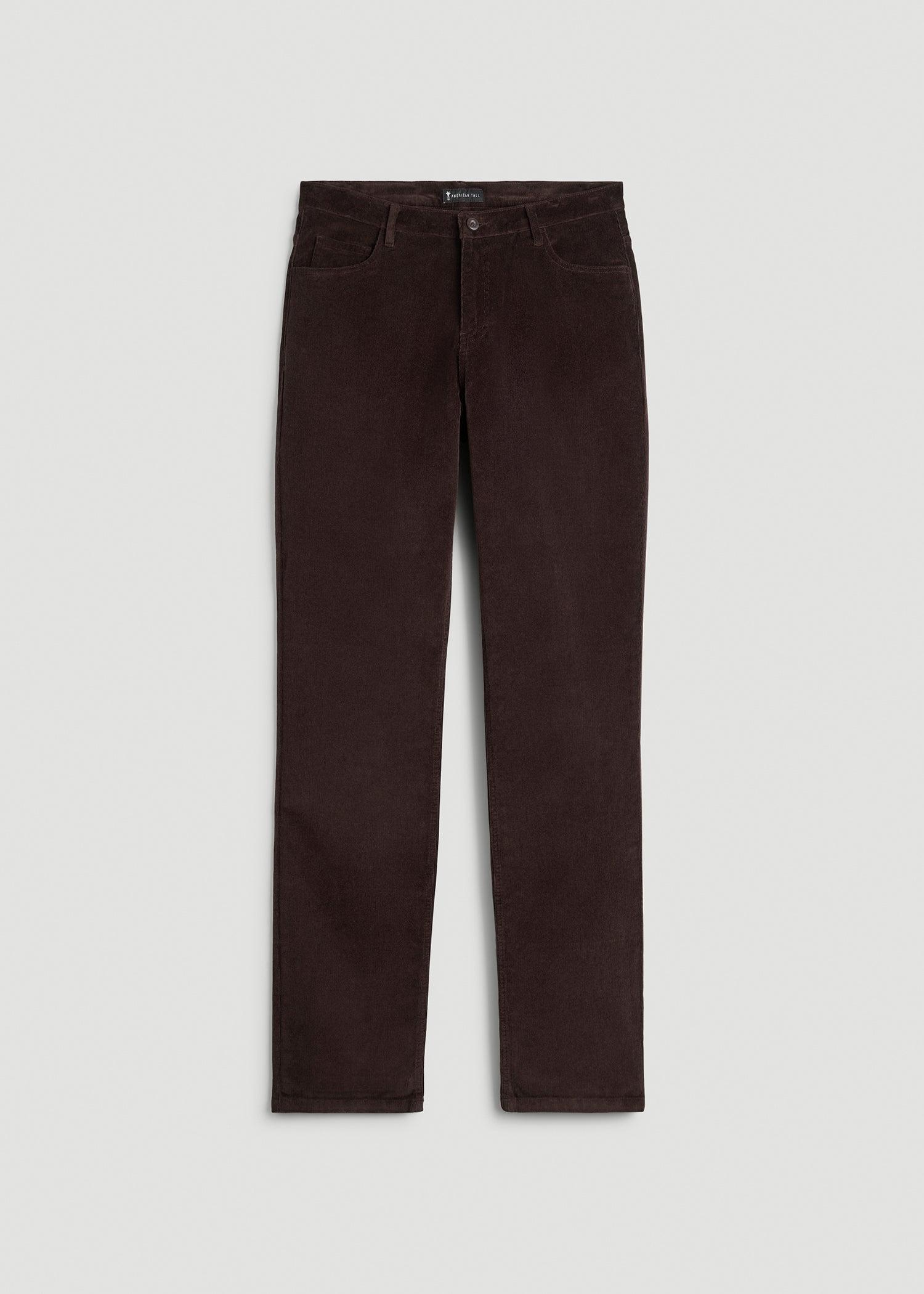 STRAIGHT-LEG Stretch Corduroy Pants for Tall Men in Chocolate Male Product Image