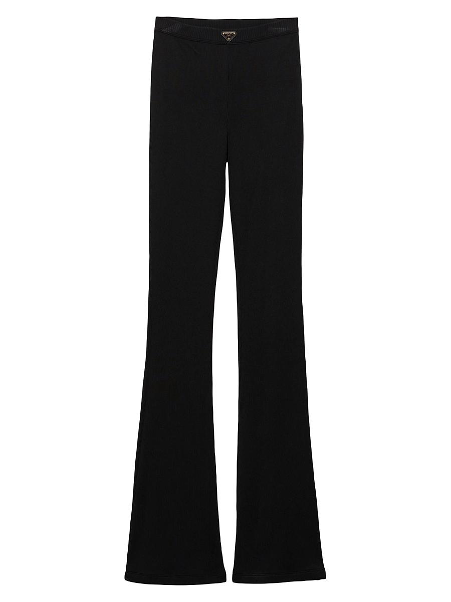 Womens Ribbed Knit Jersey Pants Product Image