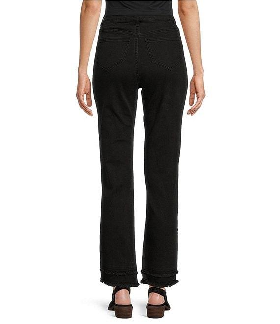 John Mark Stretch Denim Asymmetrical Frayed Jean Product Image