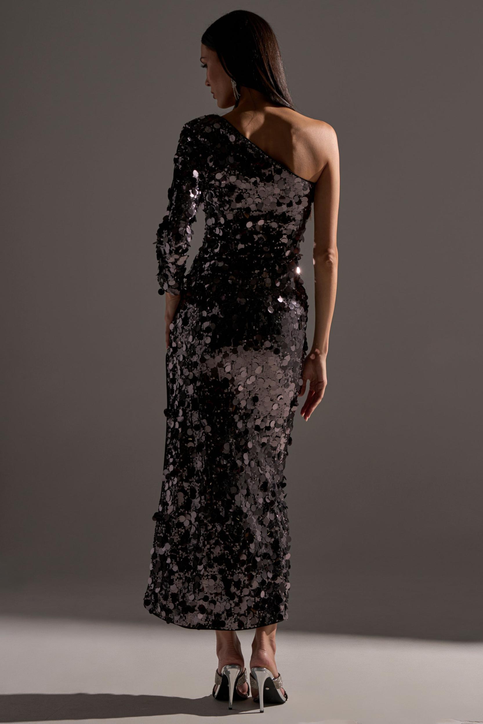 DINNER AND A SHOW SEQUIN MAXI DRESS Product Image