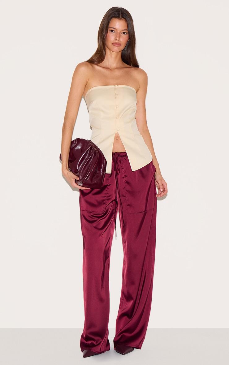 Cream Fitted Bandeau Button Vest Product Image