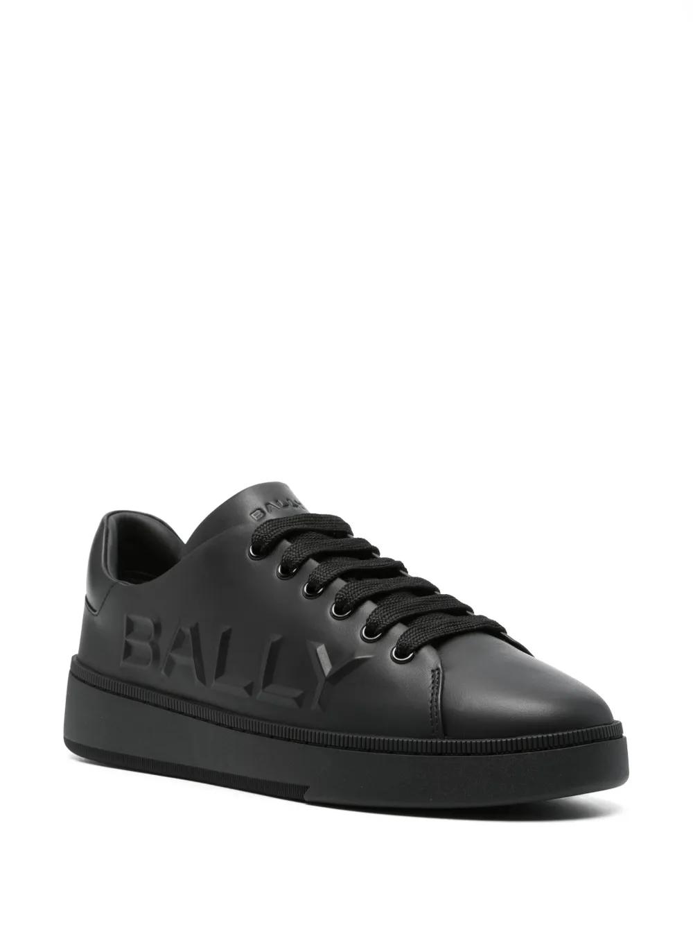 logo-embossed leather sneakers Product Image