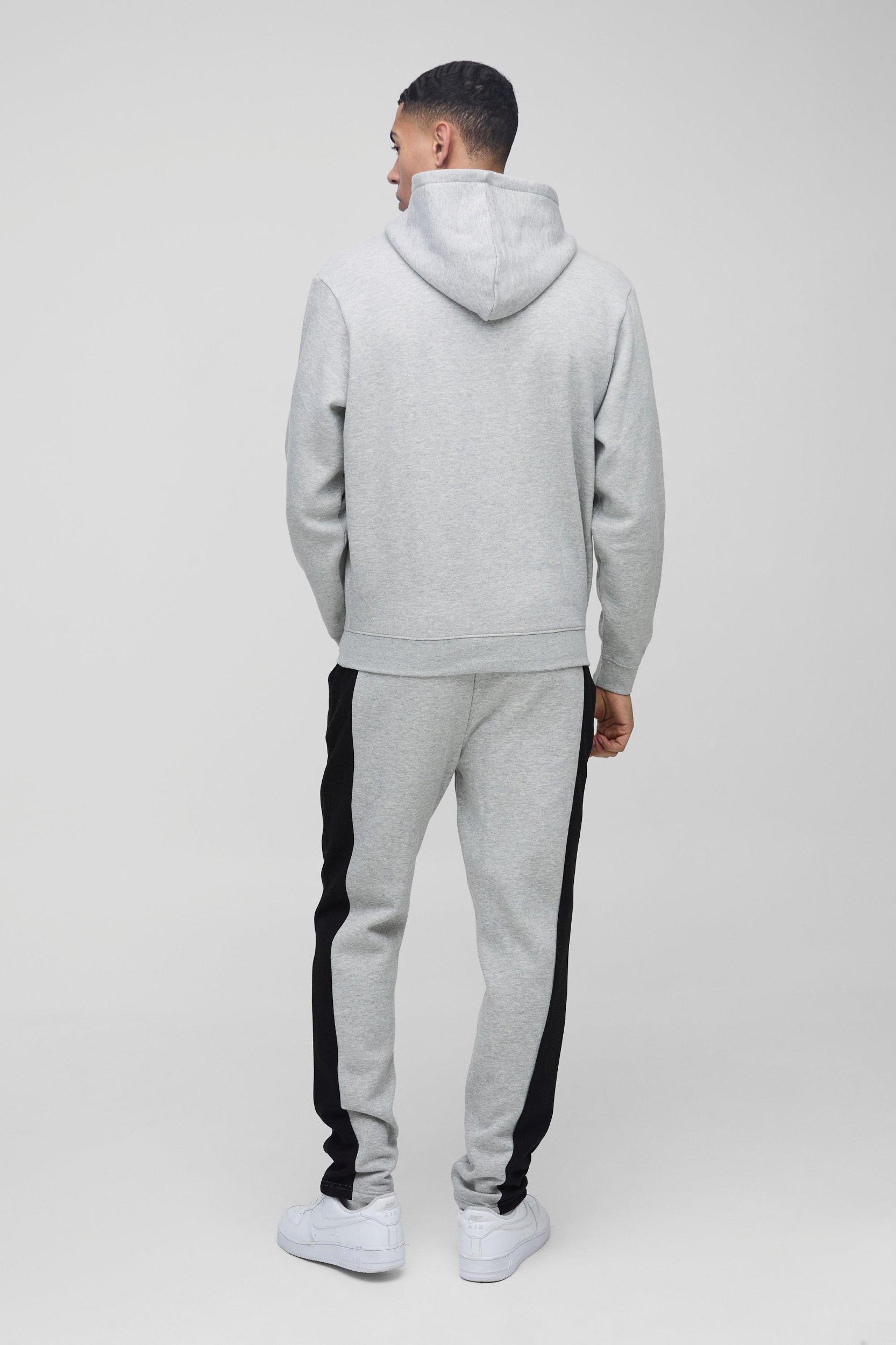 Regular Fit Man Colour Block Hooded Tracksuit | boohooMAN USA Product Image