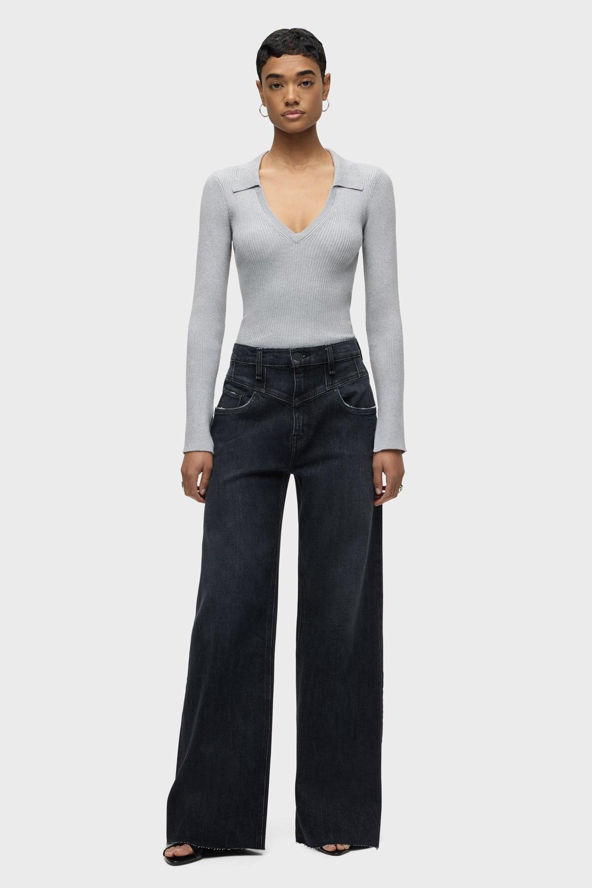 Jodie Seamed Front Yoke Wide Leg Jean Female Product Image