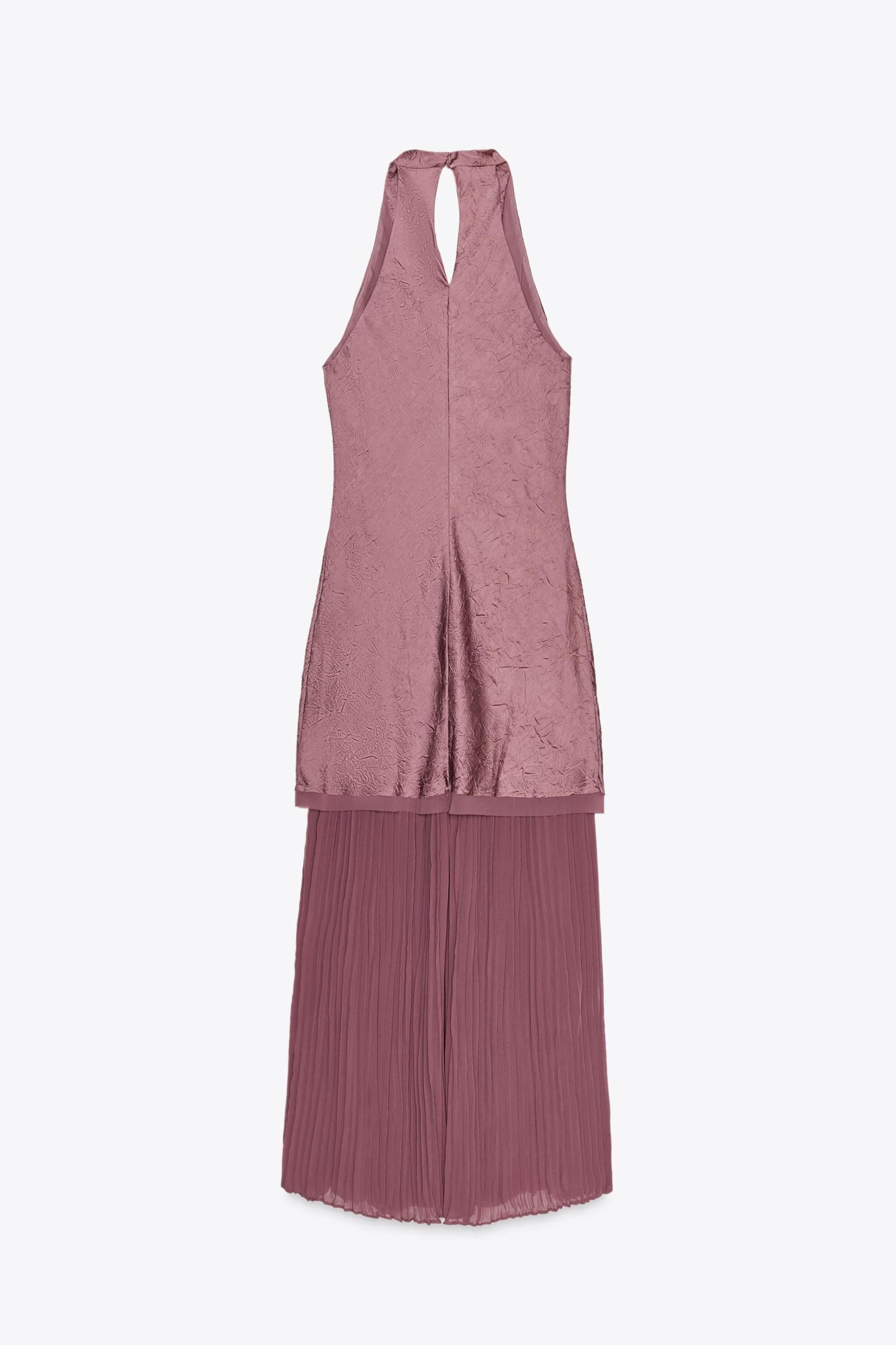 PLEATED COMBINATION MIDI DRESS Product Image