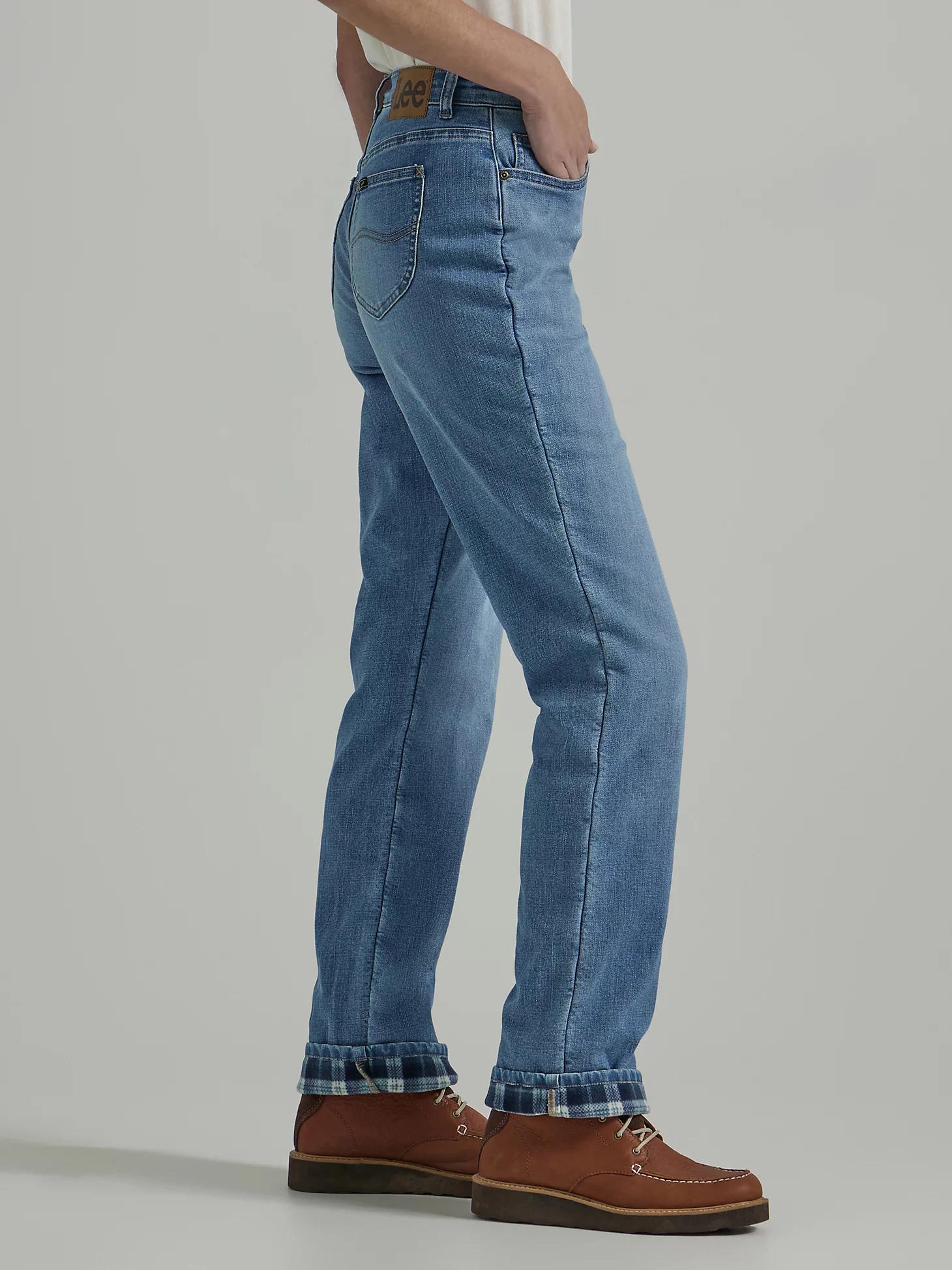 Womens Fleece Lined Relaxed Fit Jeans | Straight Leg | Lee® Product Image