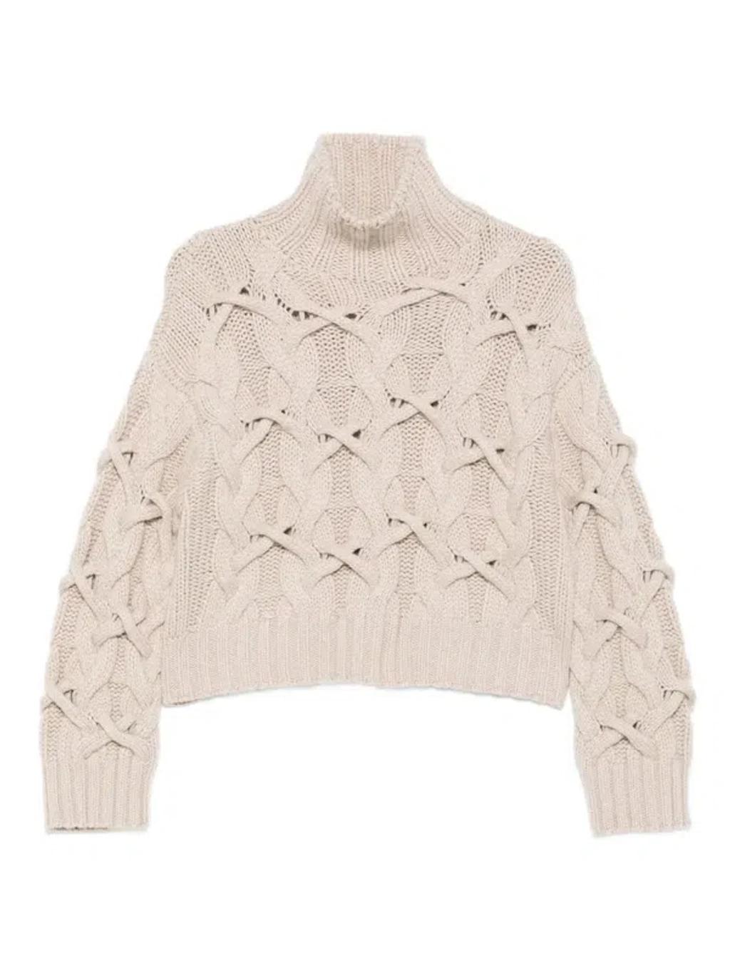 BRUNELLO CUCINELLI Braided Sweater Sweaters And Cardigans Beige In Neutral Product Image